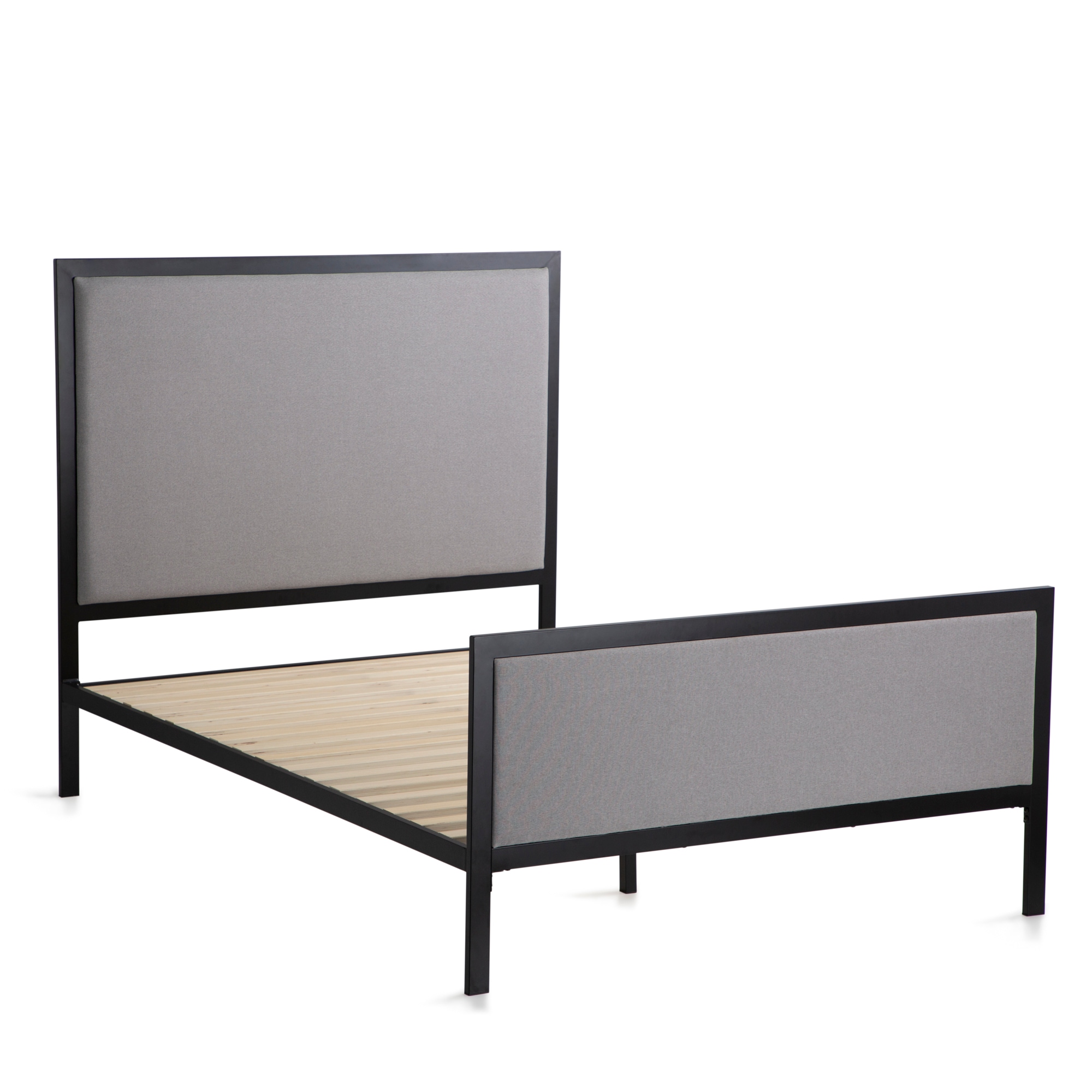 New Heights Clarke Stone Full Metal Platform Bed In The Beds Department ...