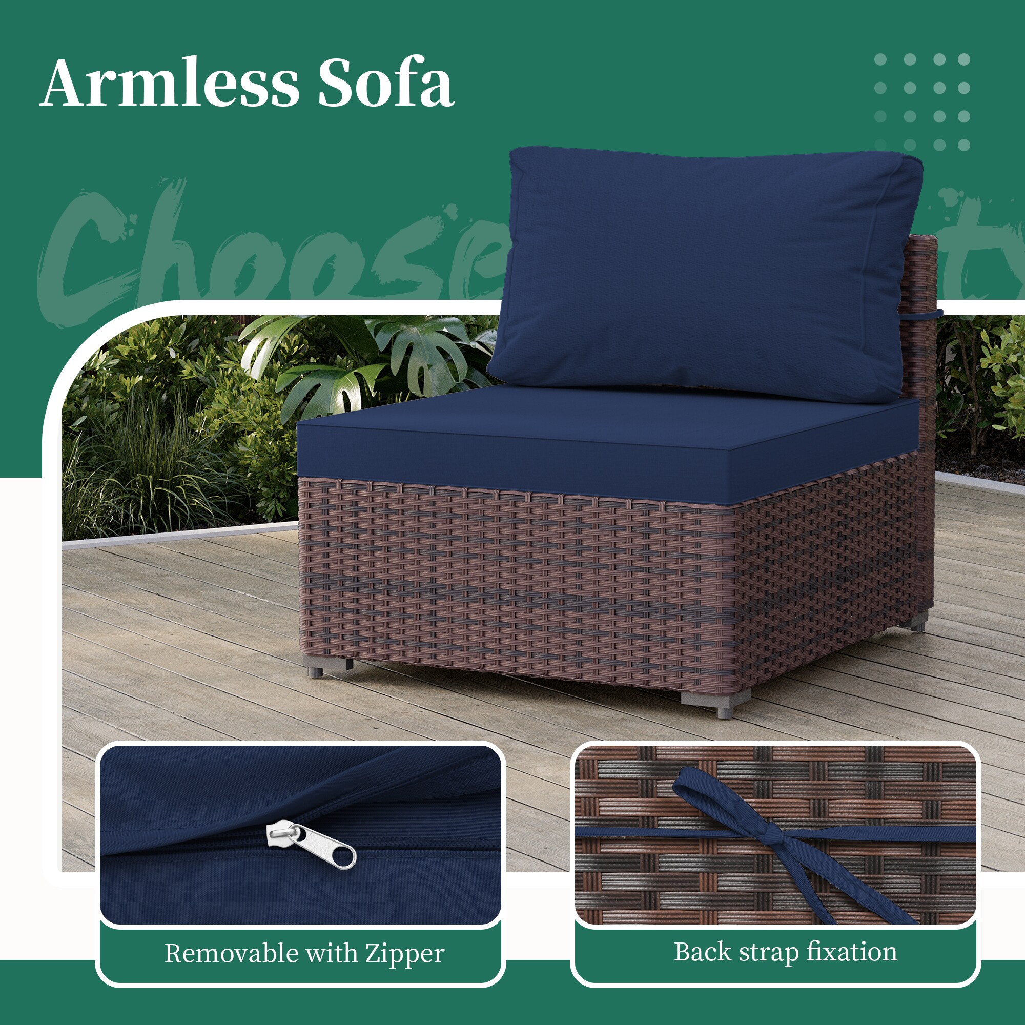 UPHA TBSF-ABF-NAVYBLUE Patio-Conversation-Sets - View #7