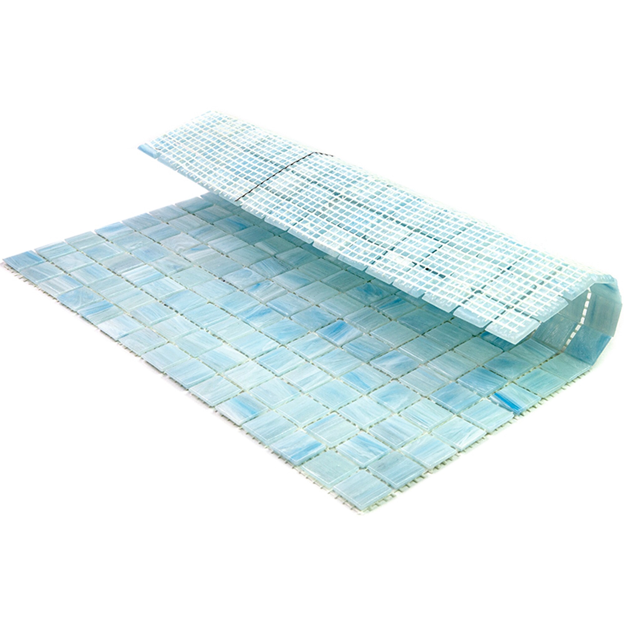 Apollo Tile Celestial Columbia Blue 12-in x 12-in Glossy Glass Uniform Squares Floor and Wall Tile (20-sq. ft/ Carton)