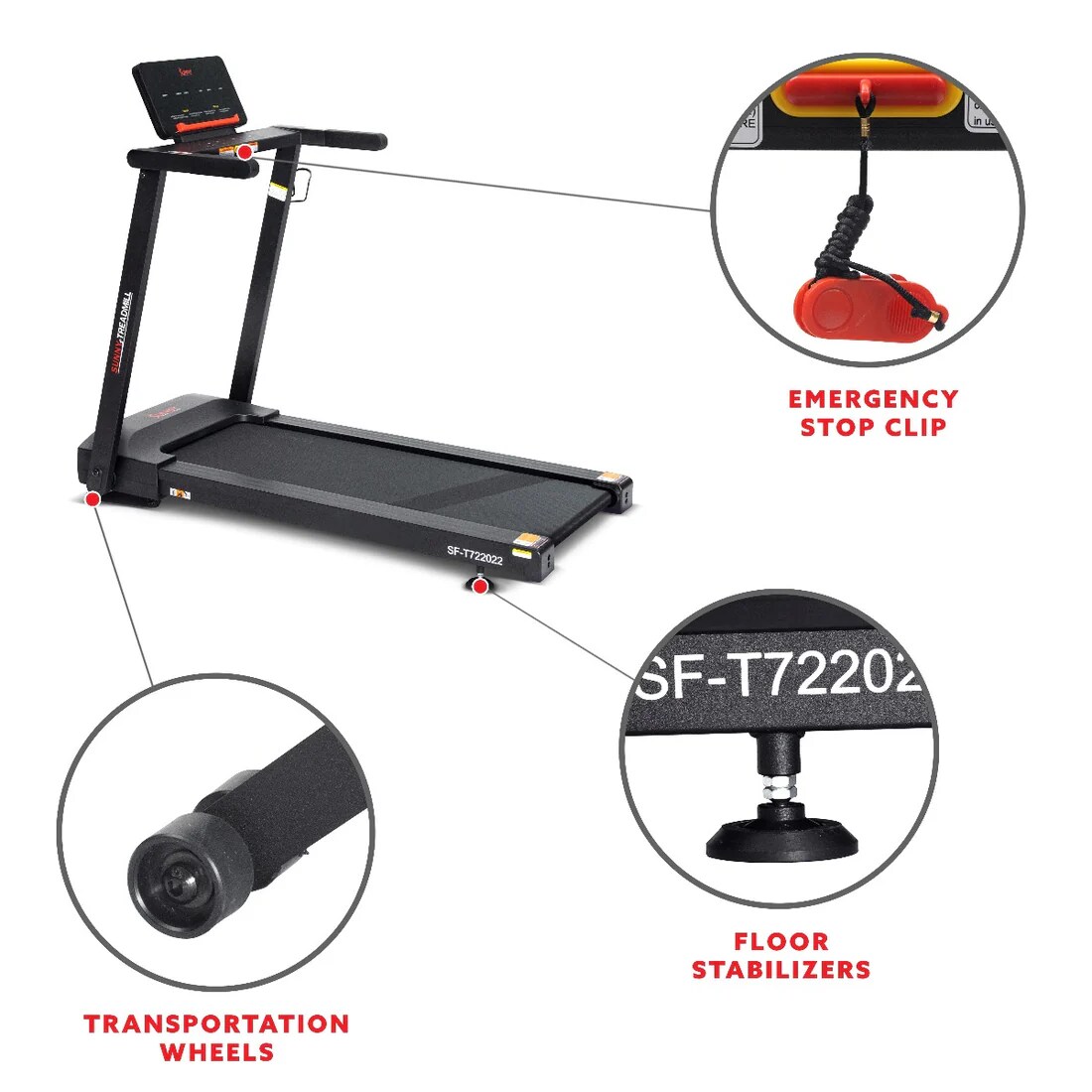 Sunny Health & Fitness Foldable Treadmill with Incline Adjustment in the Treadmills department