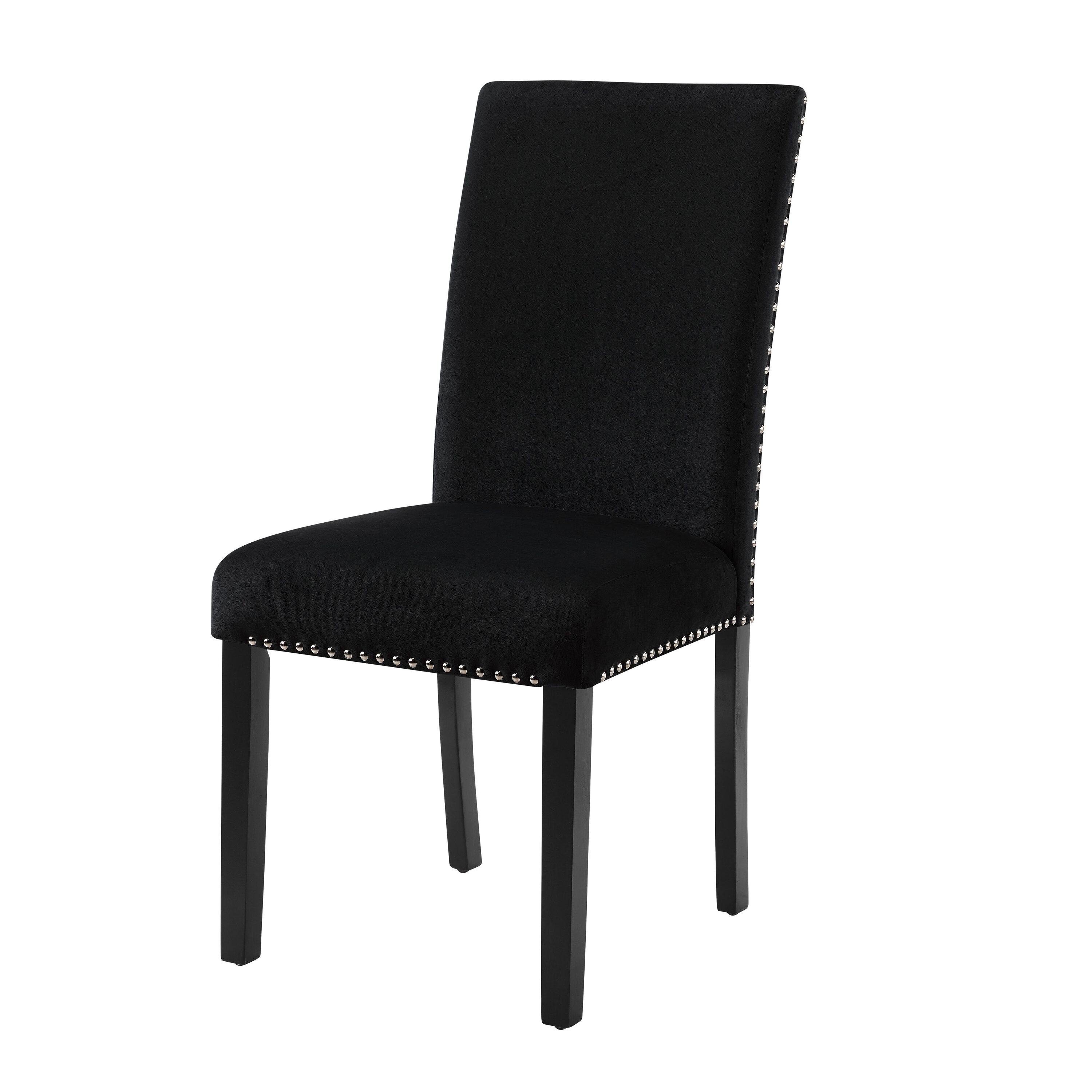 Celeste 5-Piece Black Faux Marble Dining Set with Velvet Chairs