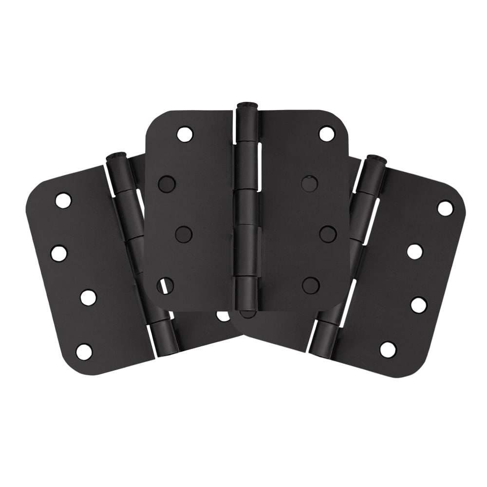 Design House 188961 4-in H x 5/8-in Radius Matte Black Butterfly Interior/Exterior Door Hinge 3 -Pack