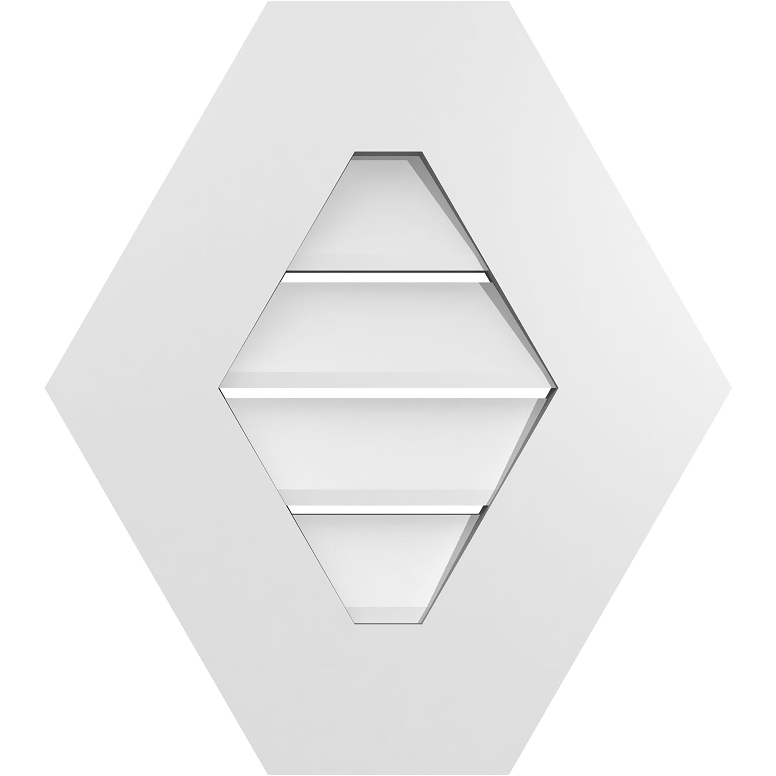 Ekena Millwork GVPHP16X1801SF 16-Inches x 18-Inches Off-white Peaked PVC Gable Louver Vent