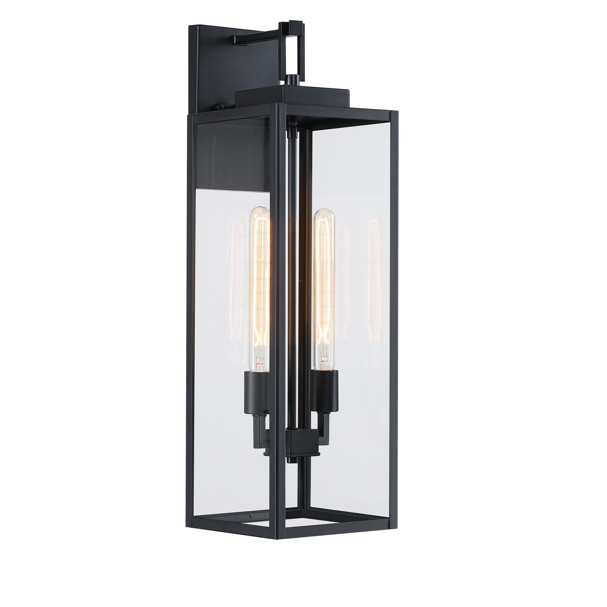 Hukoro 2-Light 27-in H Matte Black Outdoor Wall Light FL19072-BK at ...