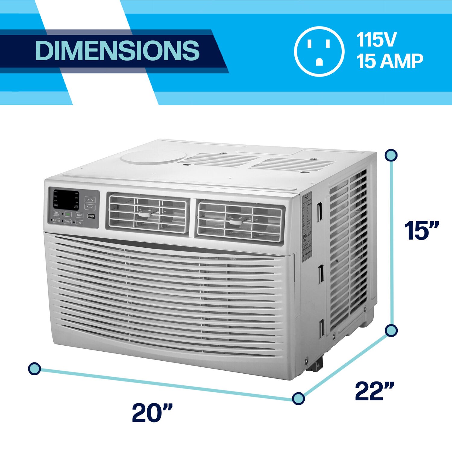 15 amp window ac unit