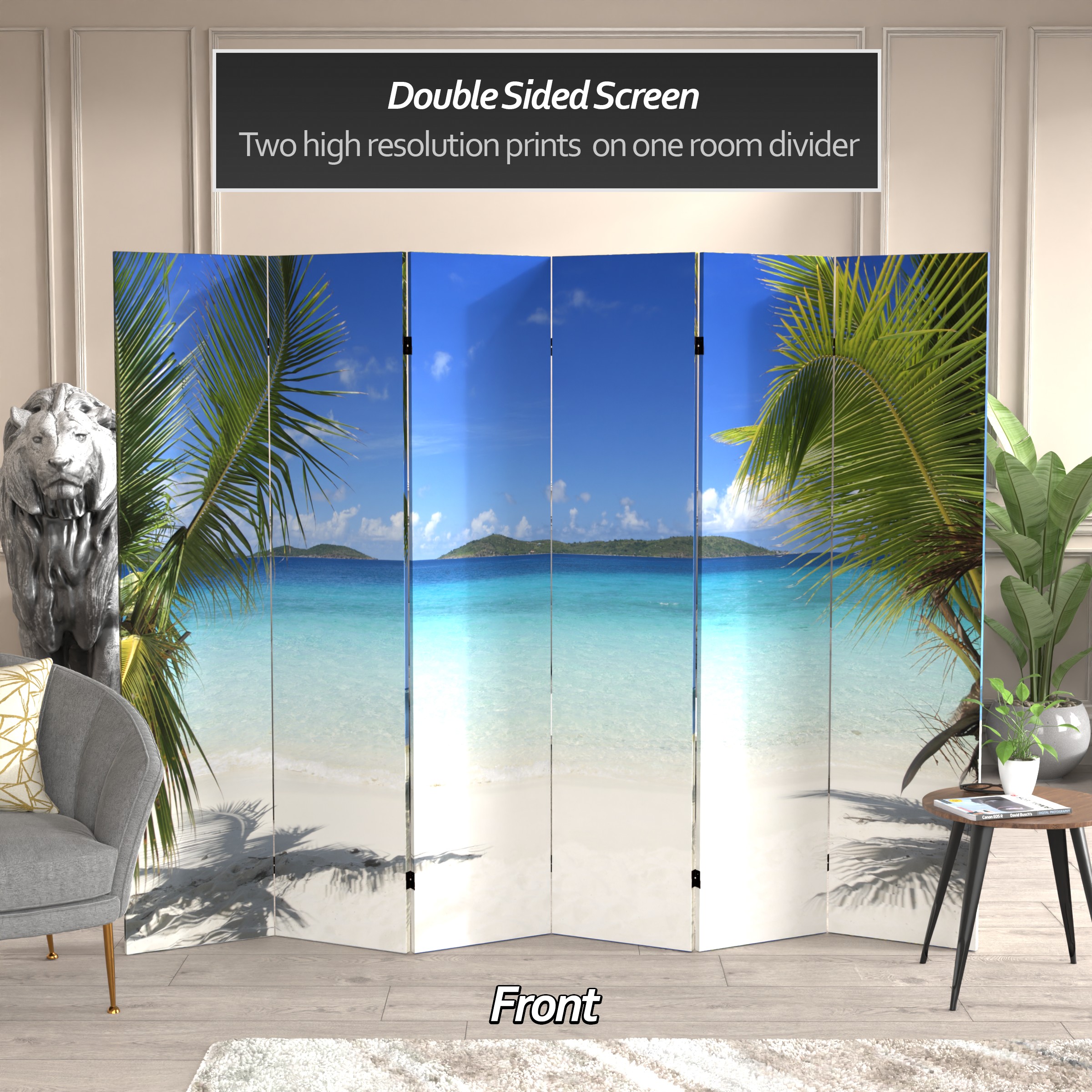 Oriental Furniture CAN-BEACH-6P Indoor-Privacy-Screens - View #3