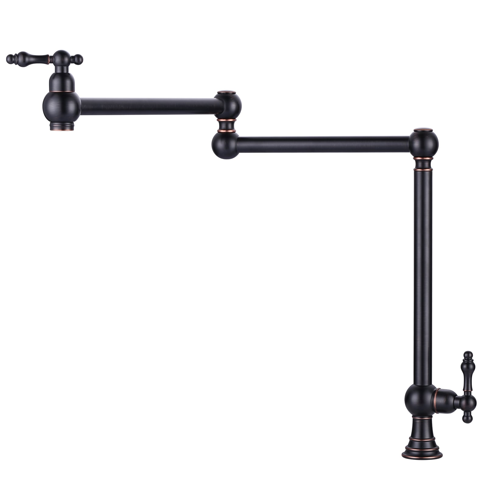 WOWOW 2315000RB Oil Rubbed Bronze Double Handle Deck-mount Pot Filler Kitchen Faucet