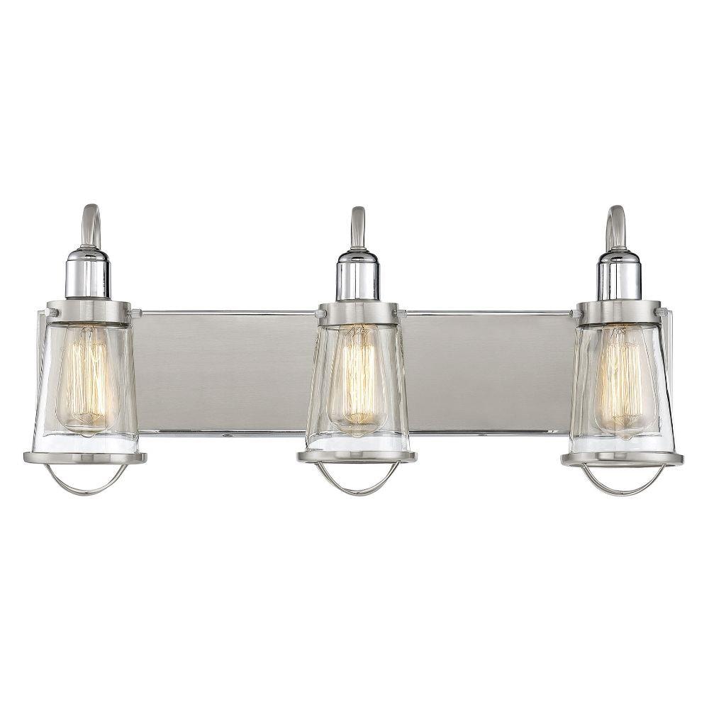  LW-SH512713 24-in 3-Light Satin Nickel with Polished Nickel Accents Transitional Vanity Light