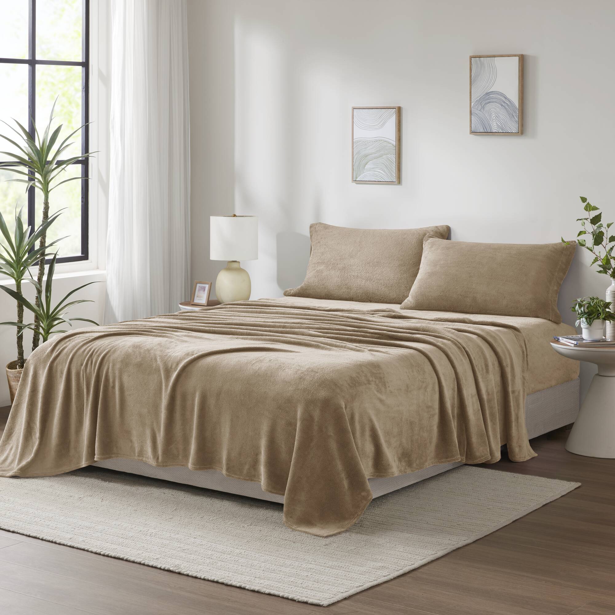 True North by Sleep Philosophy TN20-0588 King Polyester Taupe Bed Sheet Set