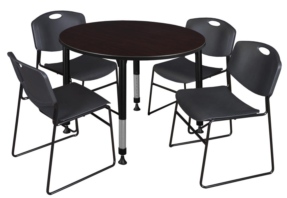 Regency TB48RNDMWAPBK44BK Classroom Tables Brown 4-Person Training Table (48-in W x 34-in H)