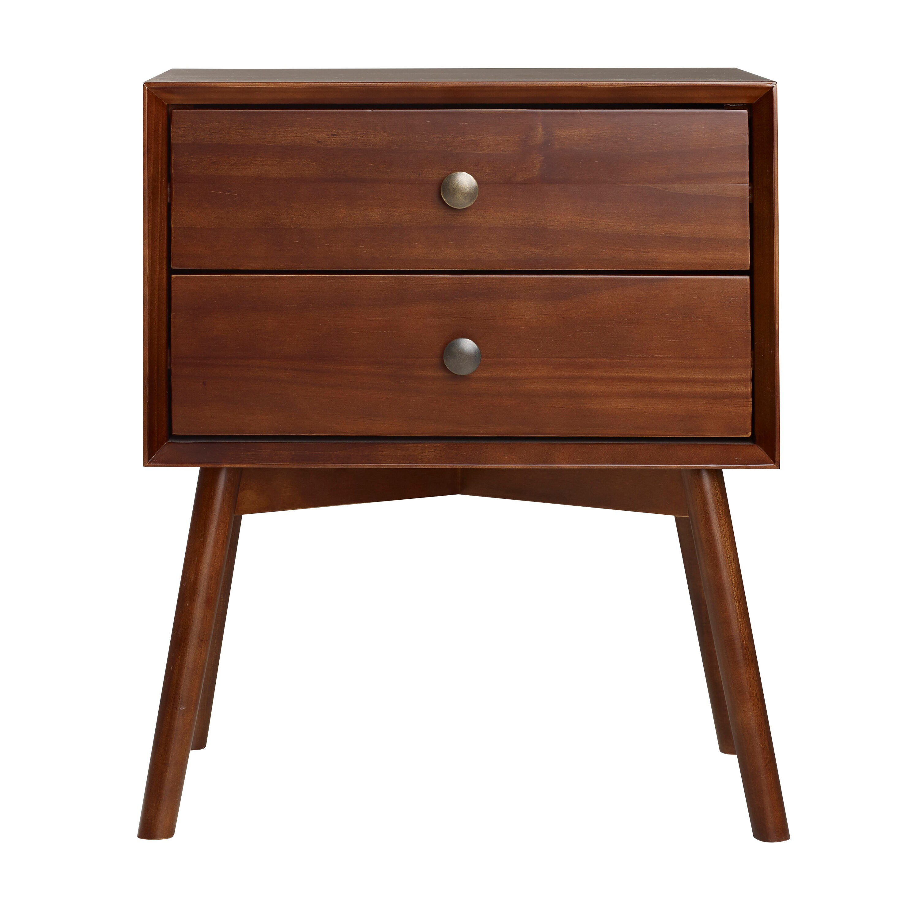 Walker Edison 20-in W x 24-in H Wood Nightstand with 2 Drawers ...