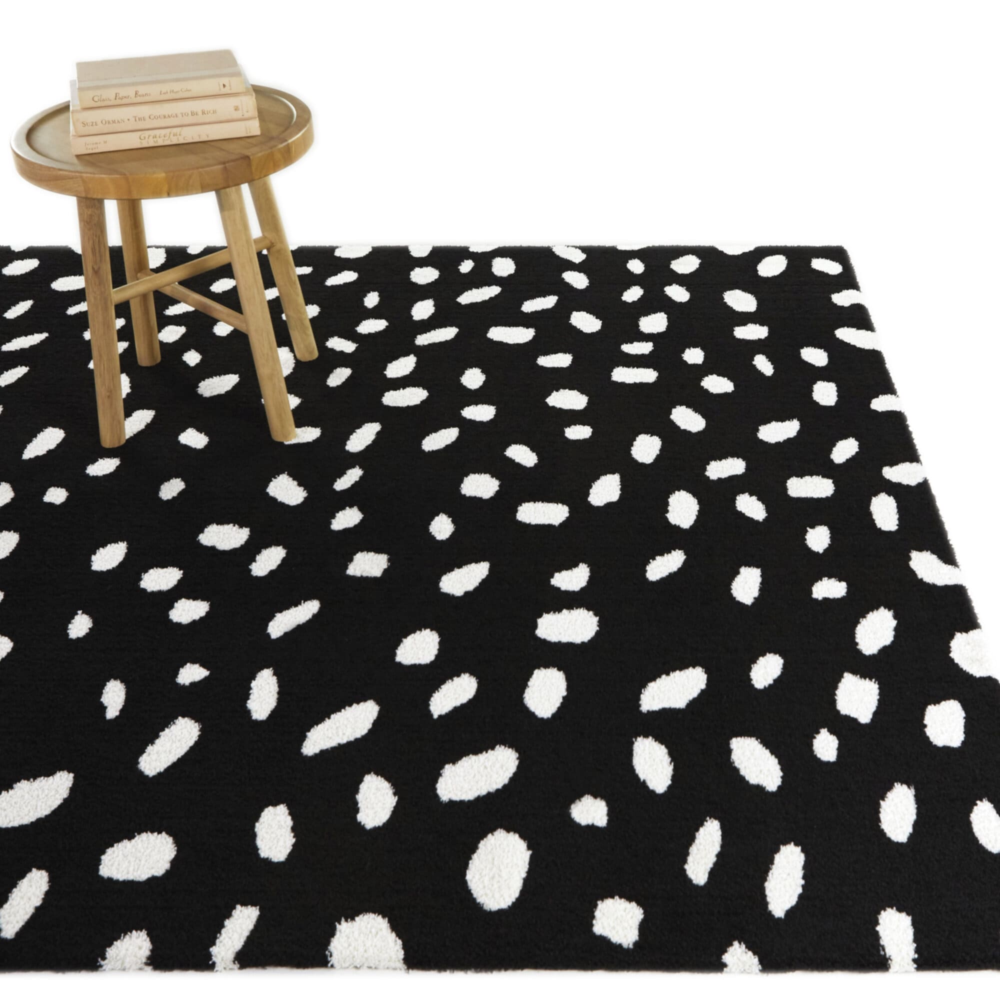 Balta 3115470 5 x 6 (ft) Polyester Black Rectangular Indoor Abstract Mid-Century Modern Area rug
