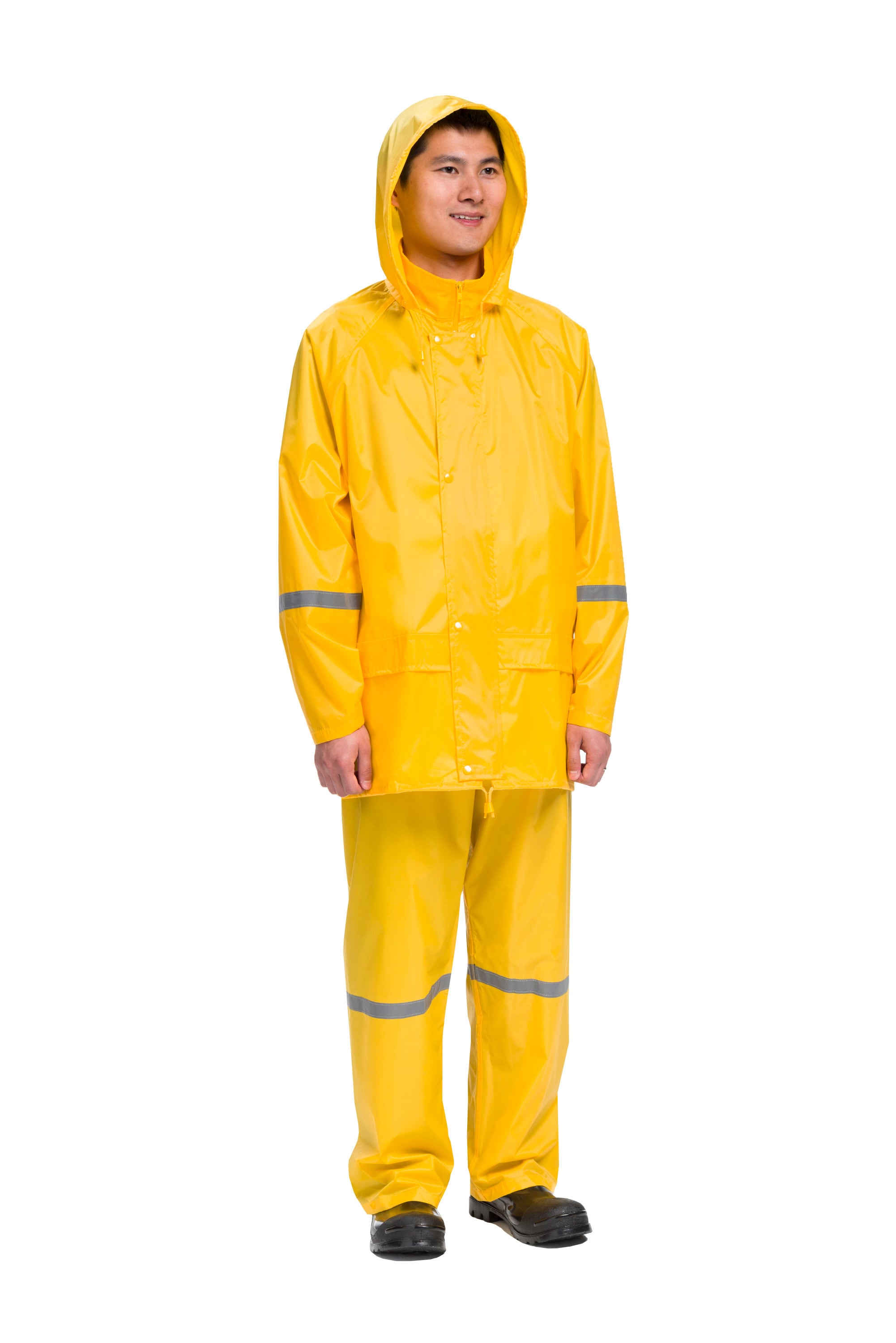 Safety Works 3-Piece Men's Large Yellow Rain Suit in the Rain Gear ...