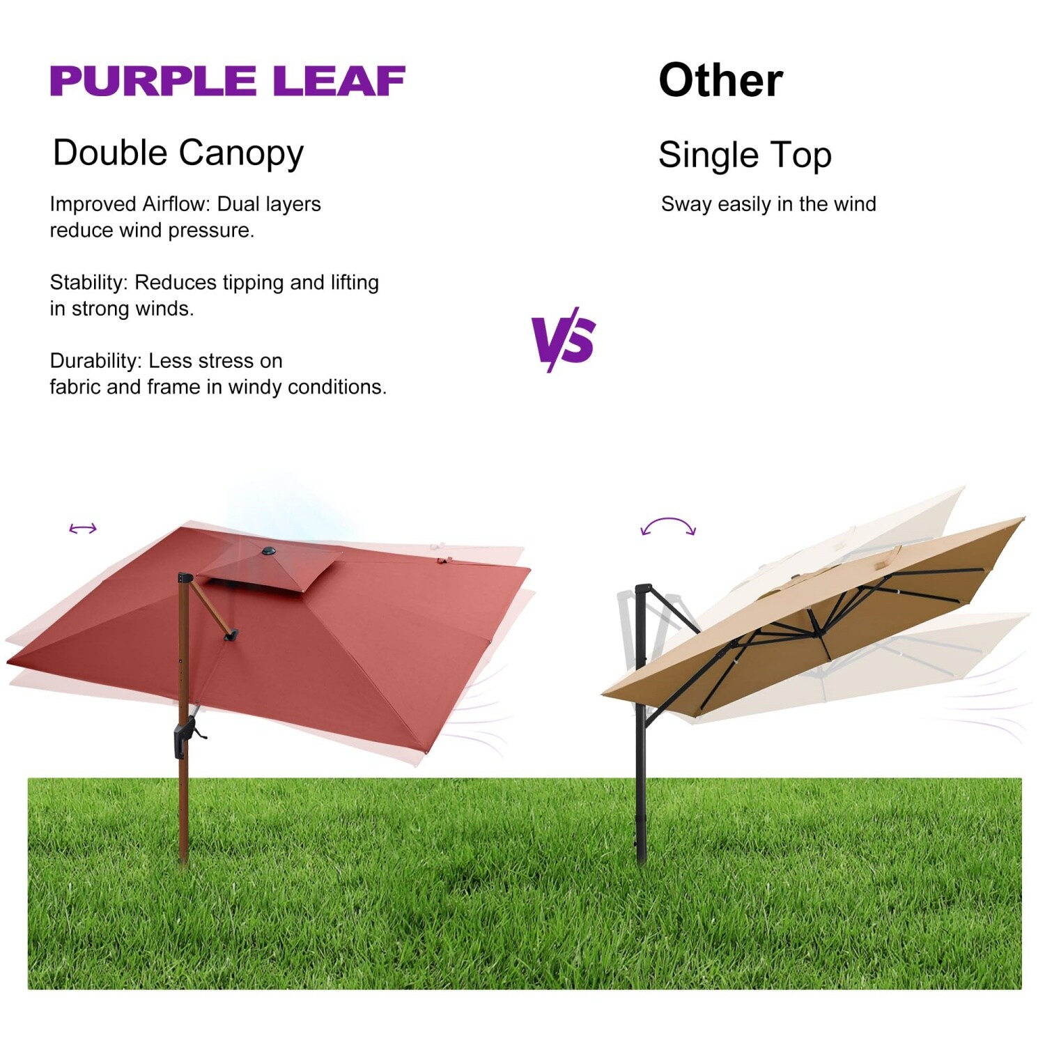 PURPLE LEAF LSGLRSM10-BR Umbrellas-2 - View #10