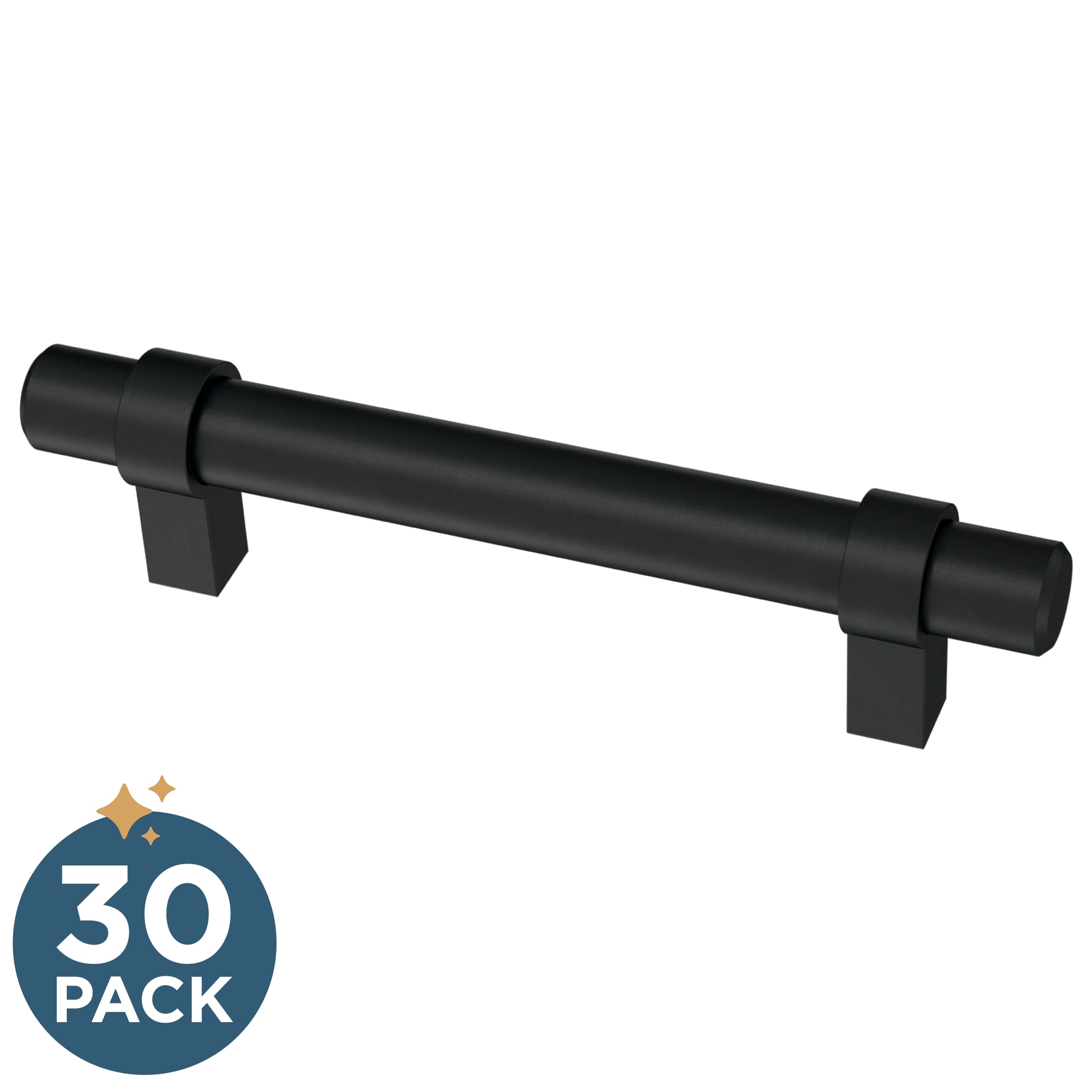 Franklin Brass P46650K-FB-B2 Simple Wrapped Bar 3-3/4-in , 96mm Center to Center Matte Black Rectangular Bar 30 -Pack