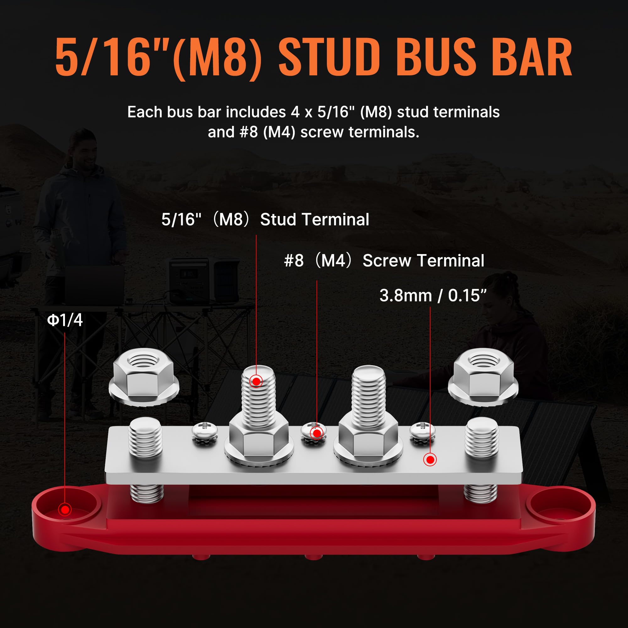 Misopily Power Distribution Block Bus Bar 12V 250A with Four Five ...