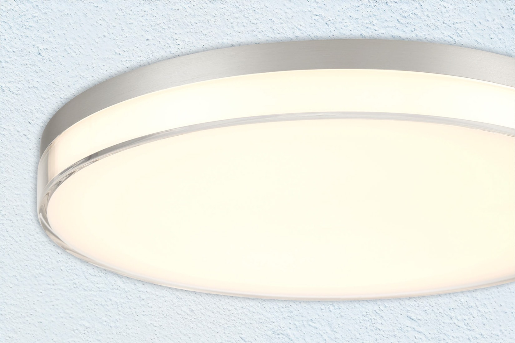 11-Inch Brushed Nickel LED Flush Mount Light with Acrylic Shade