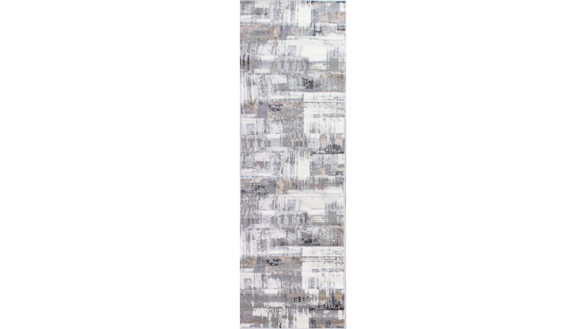 Bashian 649652298269 3 x 8 (ft) Loomed Polyester Ivory/Grey Rectangular Indoor Geometric Industrial Runner rug