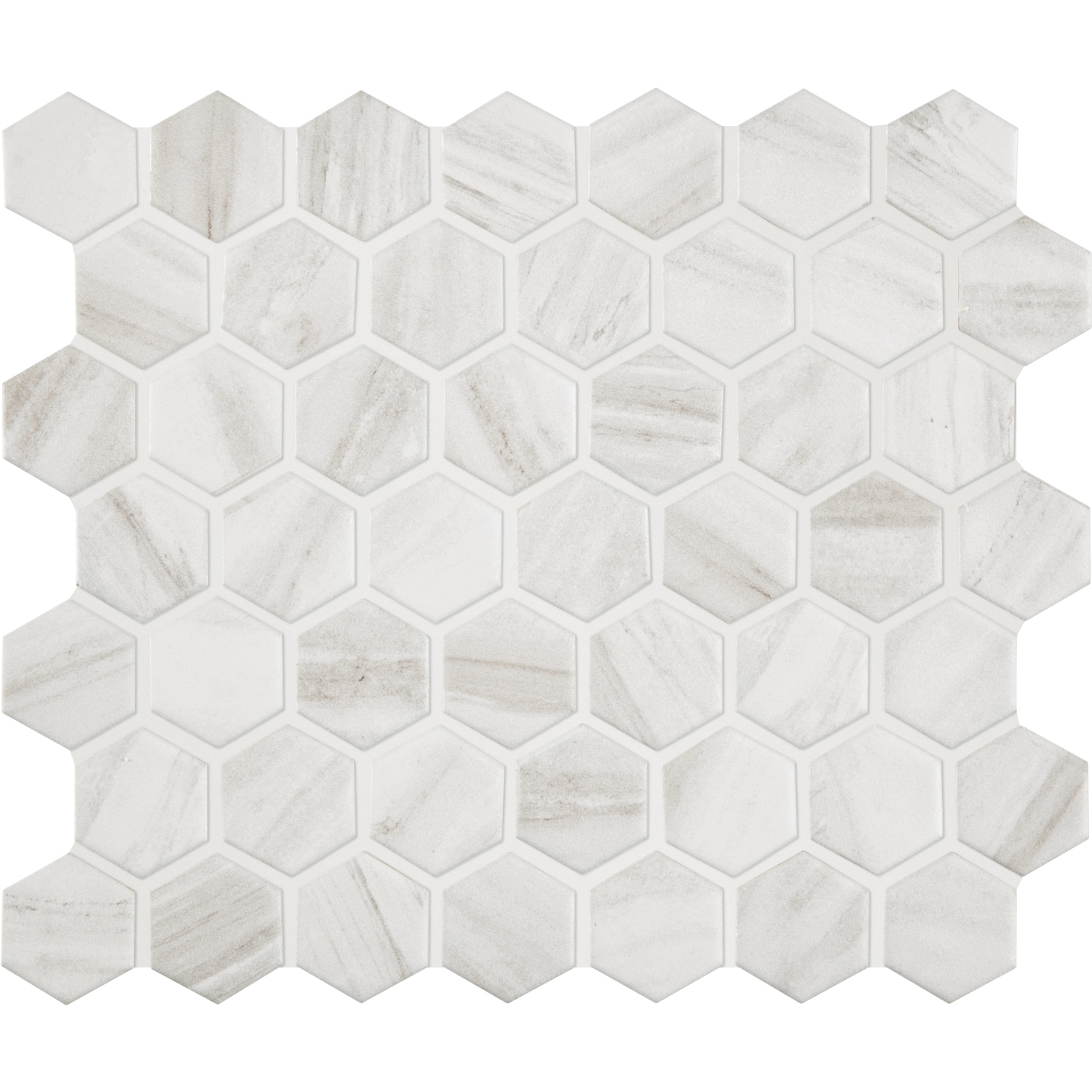 STAINMASTER SM8515HEXXTMTLW New Castle Marble 10-in x 12-in Matte Ceramic Marble look Hexagon Mosaic Floor and Wall Tile ( 0.81-sq ft Piece )