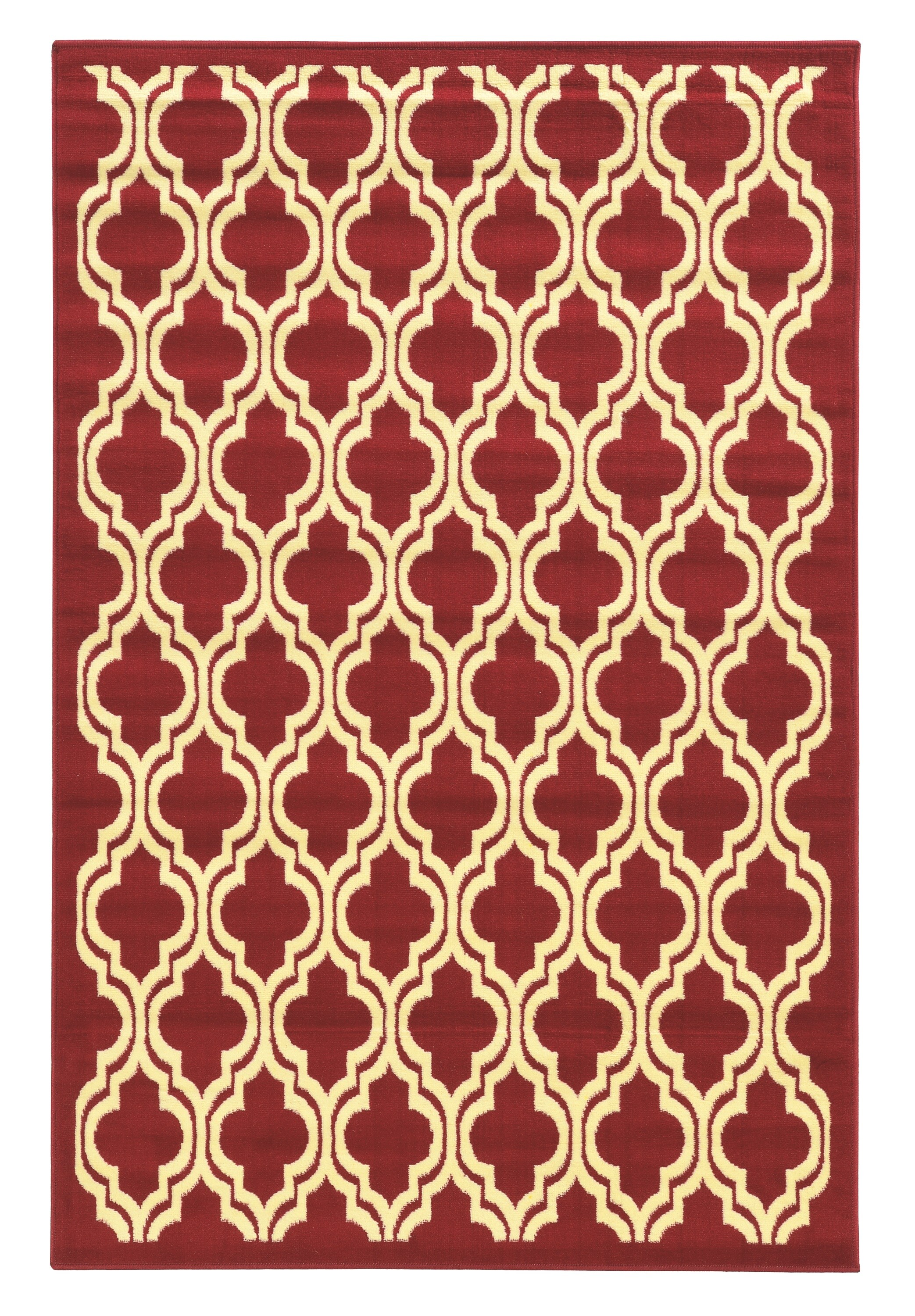 Linon RUGBC10271 Capri 7 x 10 (ft) Loomed Polypropylene Red Rectangular Indoor Geometric Area rug