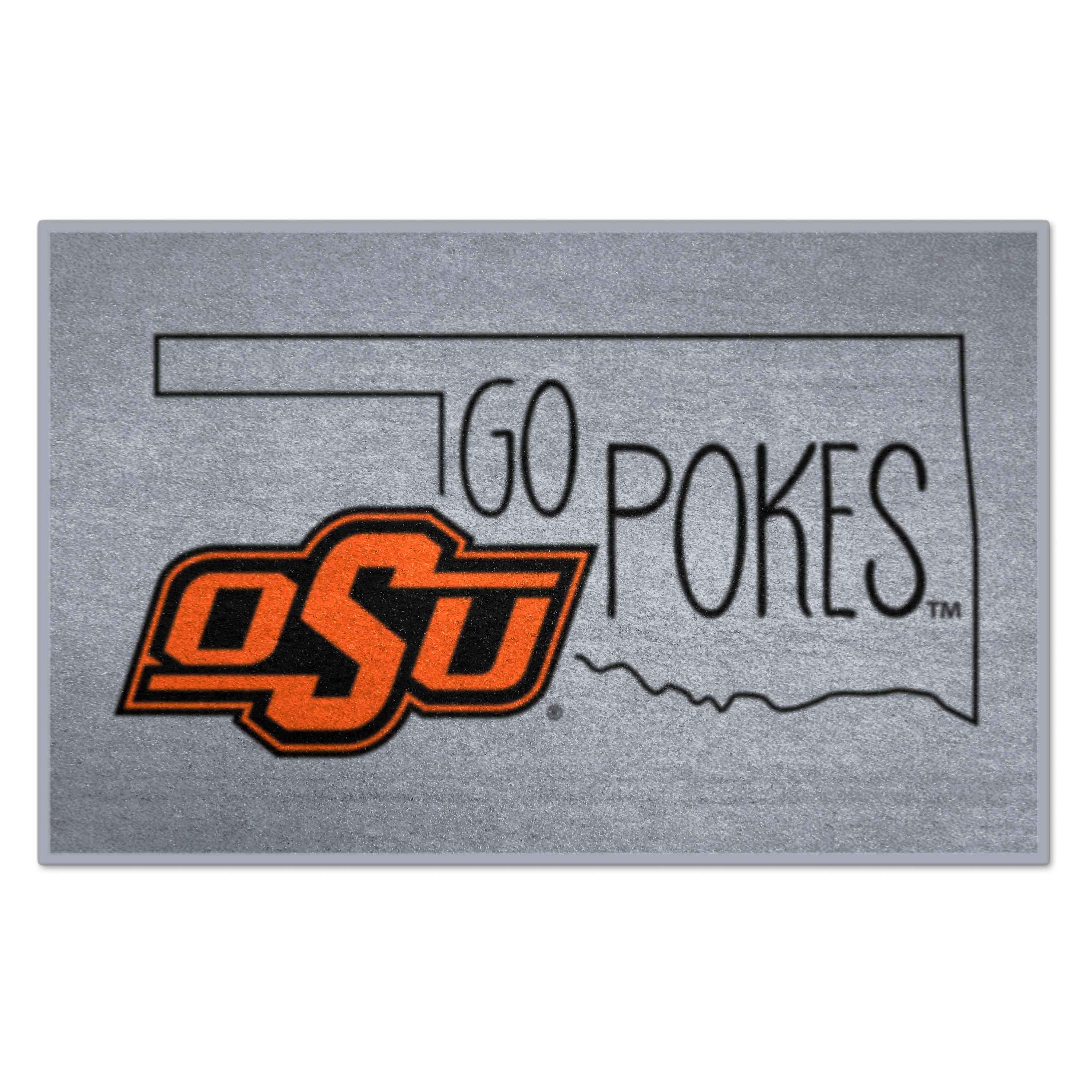 FANMATS 21192 Oklahoma State Cowboys 30-in x 19-in Gray Nylon Indoor or outdoor Decorative Sports Door Mat
