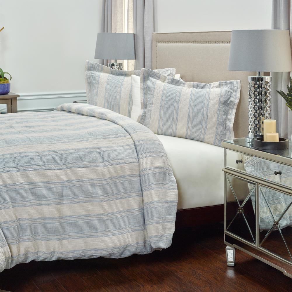 Rizzy Home Mackie King Duvet Blue Stripe King Duvet Cover Linen in the ...