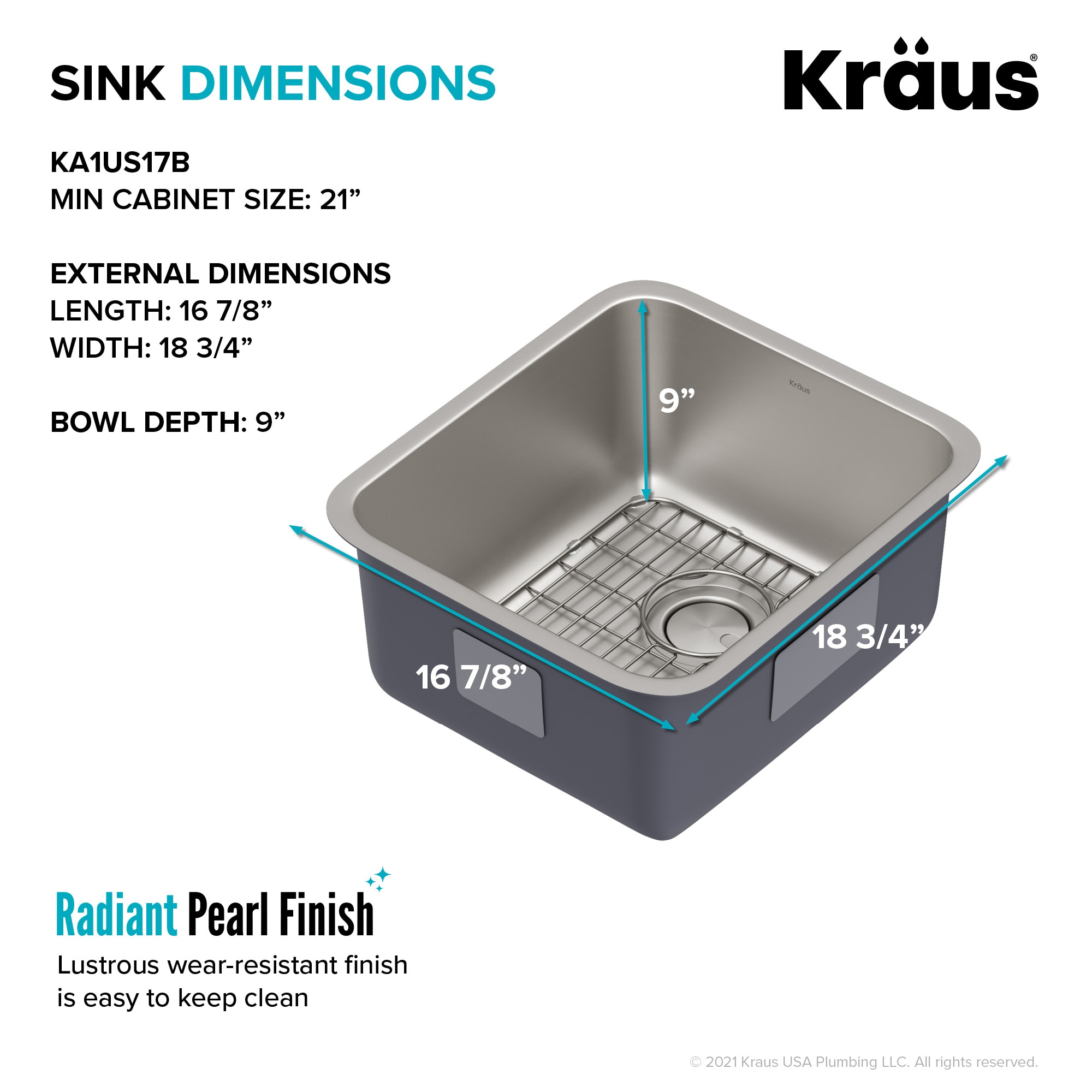 Kraus KA1US17B Bar-Prep-Sinks - View #6