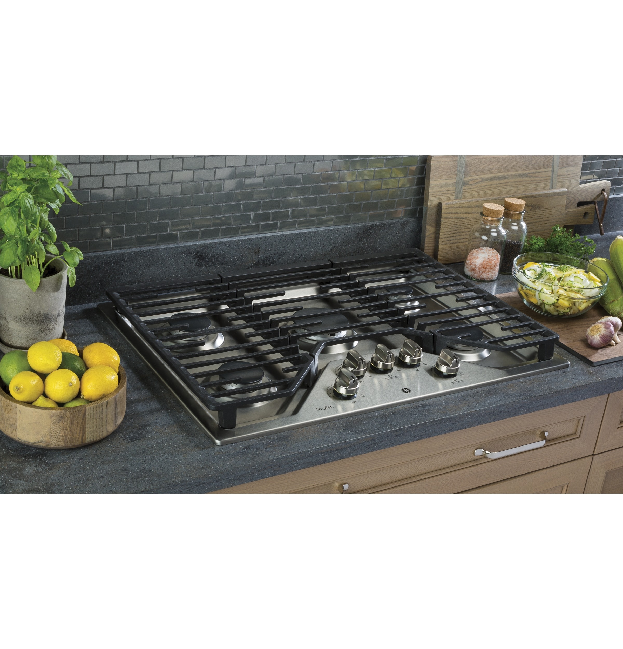 PGP9030SLSS in Stainless Steel by GE Appliances in Plymouth, MA - GE  Profile™ 30 Built-In Tri-Ring Gas Cooktop with 5 Burners and Included  Extra-Large Integrated Griddle