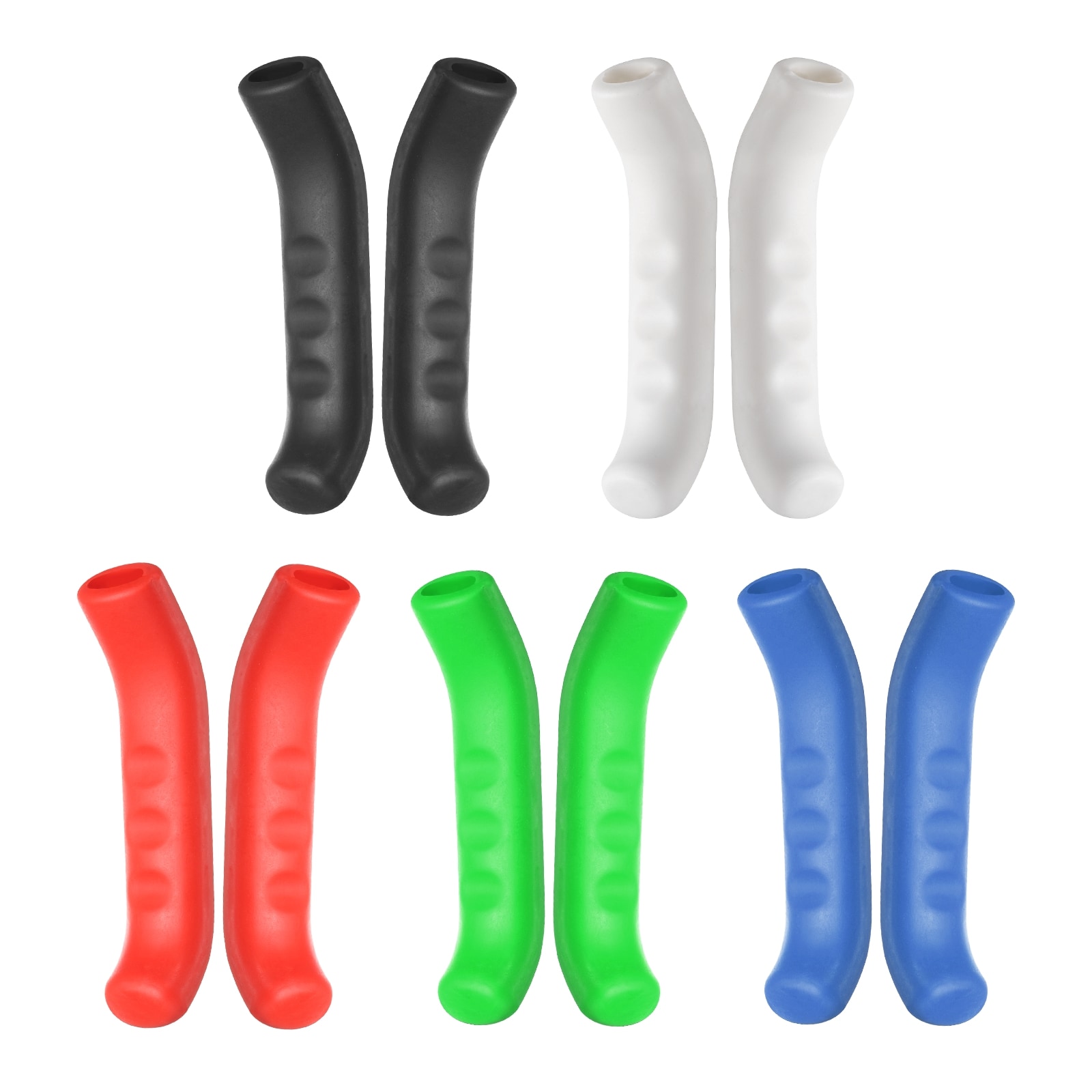 Harfington 5 Pairs Bike Brake Lever Cover Silicone Brake Lever Grip Protector Anti-Slip Brake Handle Protection Covers Sleeve for Mountain Road Bike Cycling Red White Blue Green Black