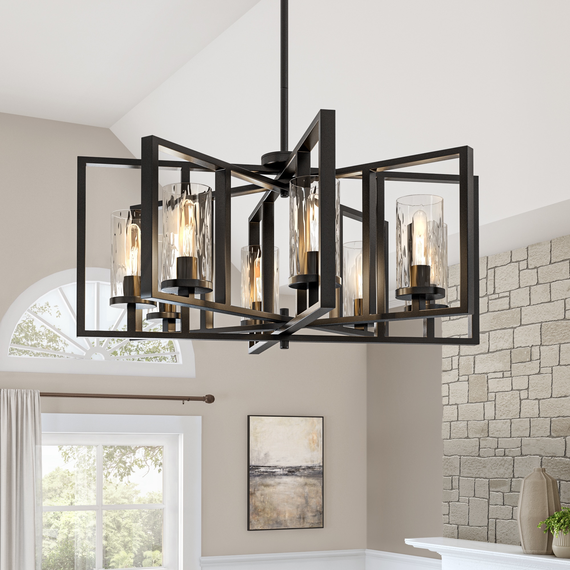 Designers Fountain 86588-CHA Elements 8 -Light Gray Transitional For Use in Bedrooms, Dining Rooms, Foyers, Kitchens, Living Rooms Chandelier