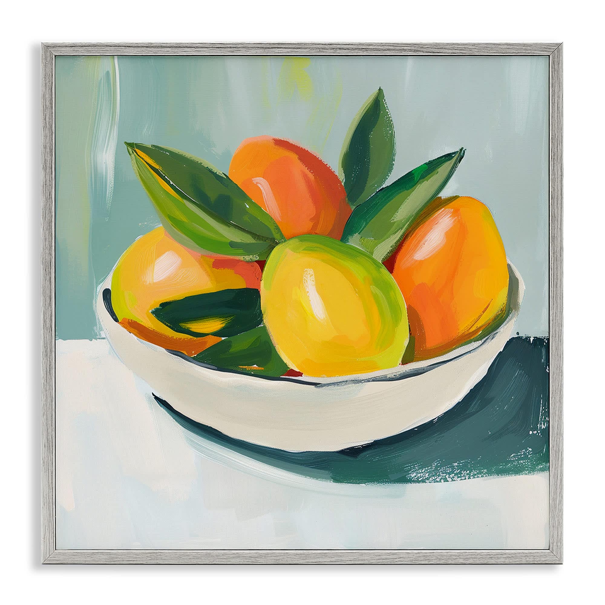 Stupell Industries BS-340-GFF-17X17 Bowl of Citrus Fruit Gray Framed Giclee Art By Walker Noble 17 x 17