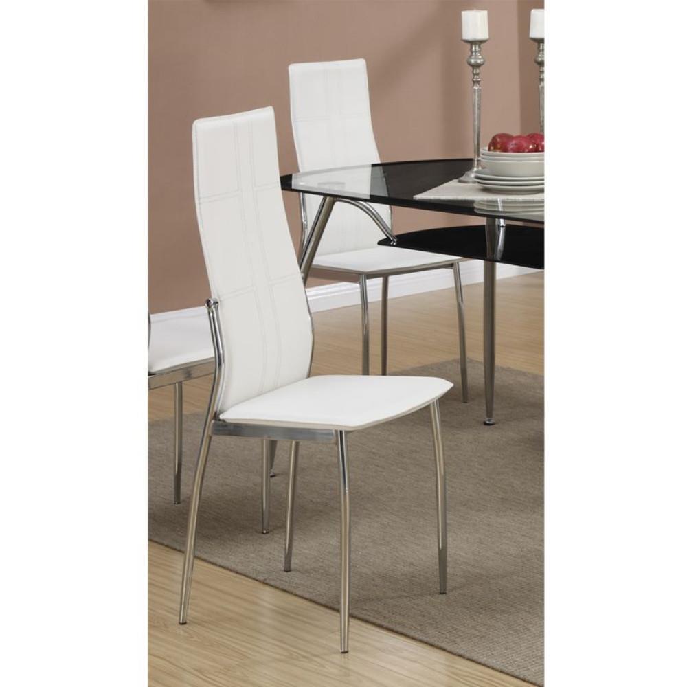 Benzara Contemporary/Modern Synthetic Upholstered Side Chair (Metal ...