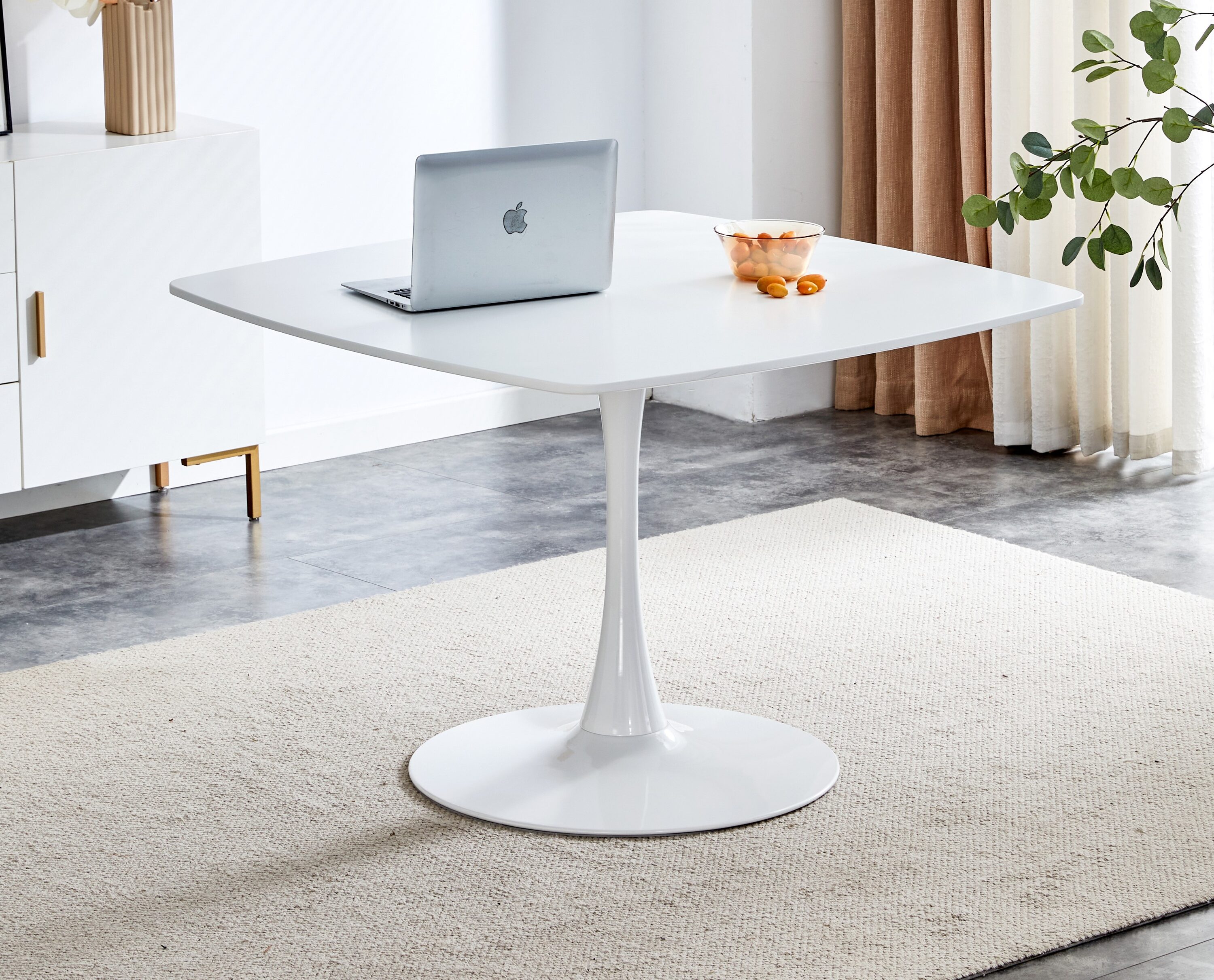 Maison Boucle 40 Inch Round Tulip Dining Table with Marble Top
