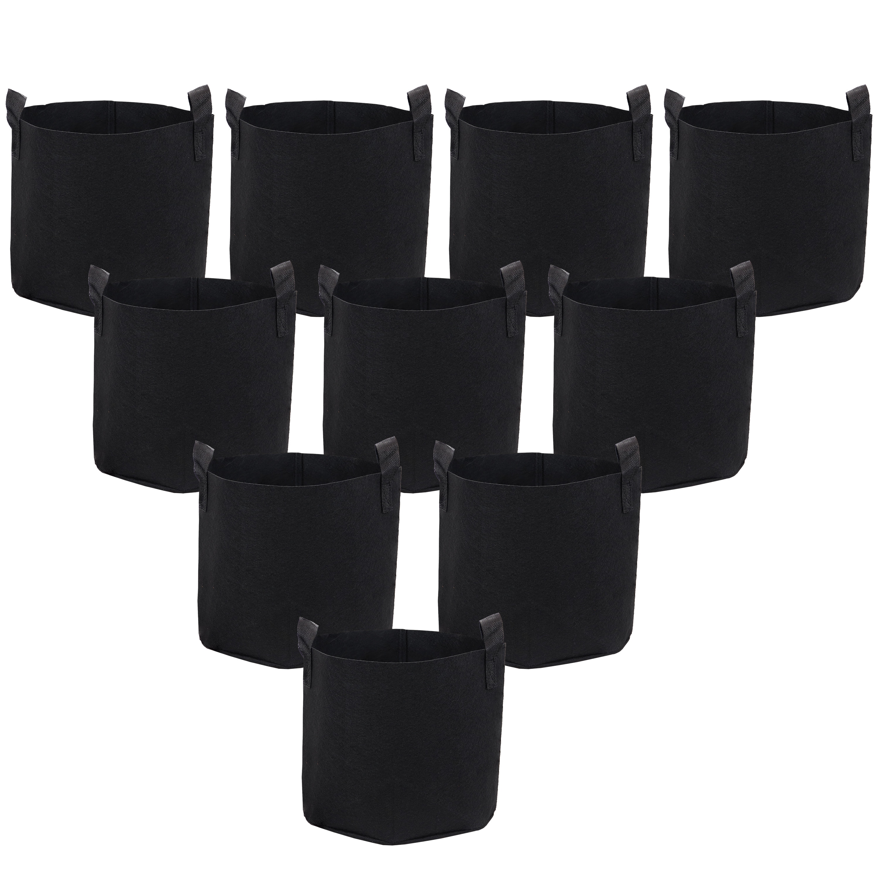 Sunnydaze Decor WGS-258-10PK 10 -Pack Round 11.25-in W Medium Black Plastic Outdoor Planter