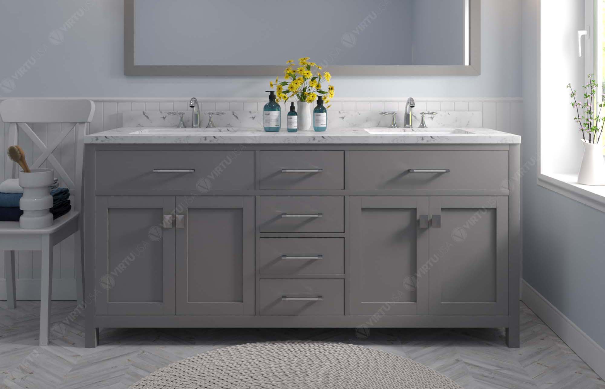 Virtu USA MD-2072-CMSQ-GR-NM Bath-Vanity-Combo - View #2