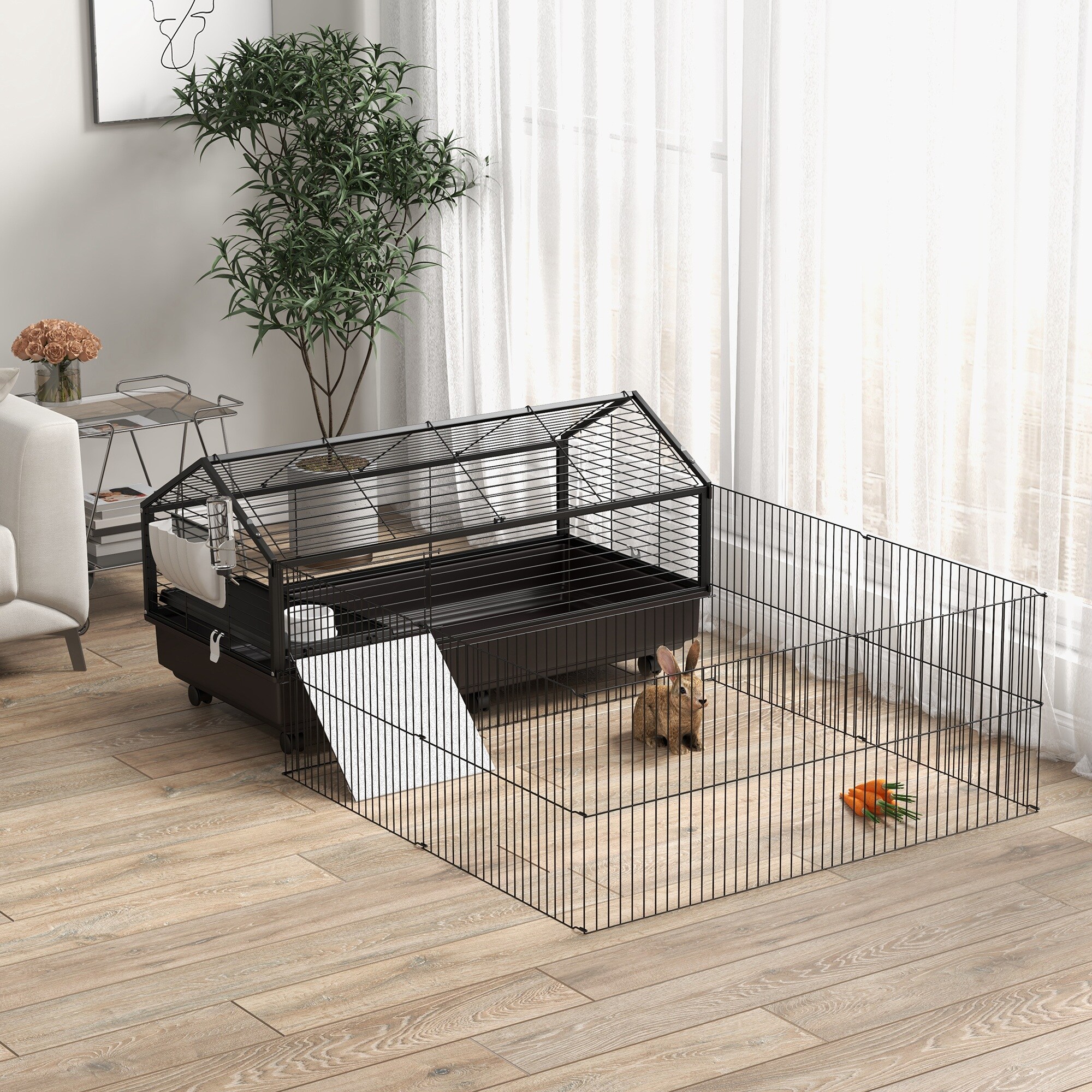 PawHut D51-138V02BK Dog-Houses - Thumbnail View #2