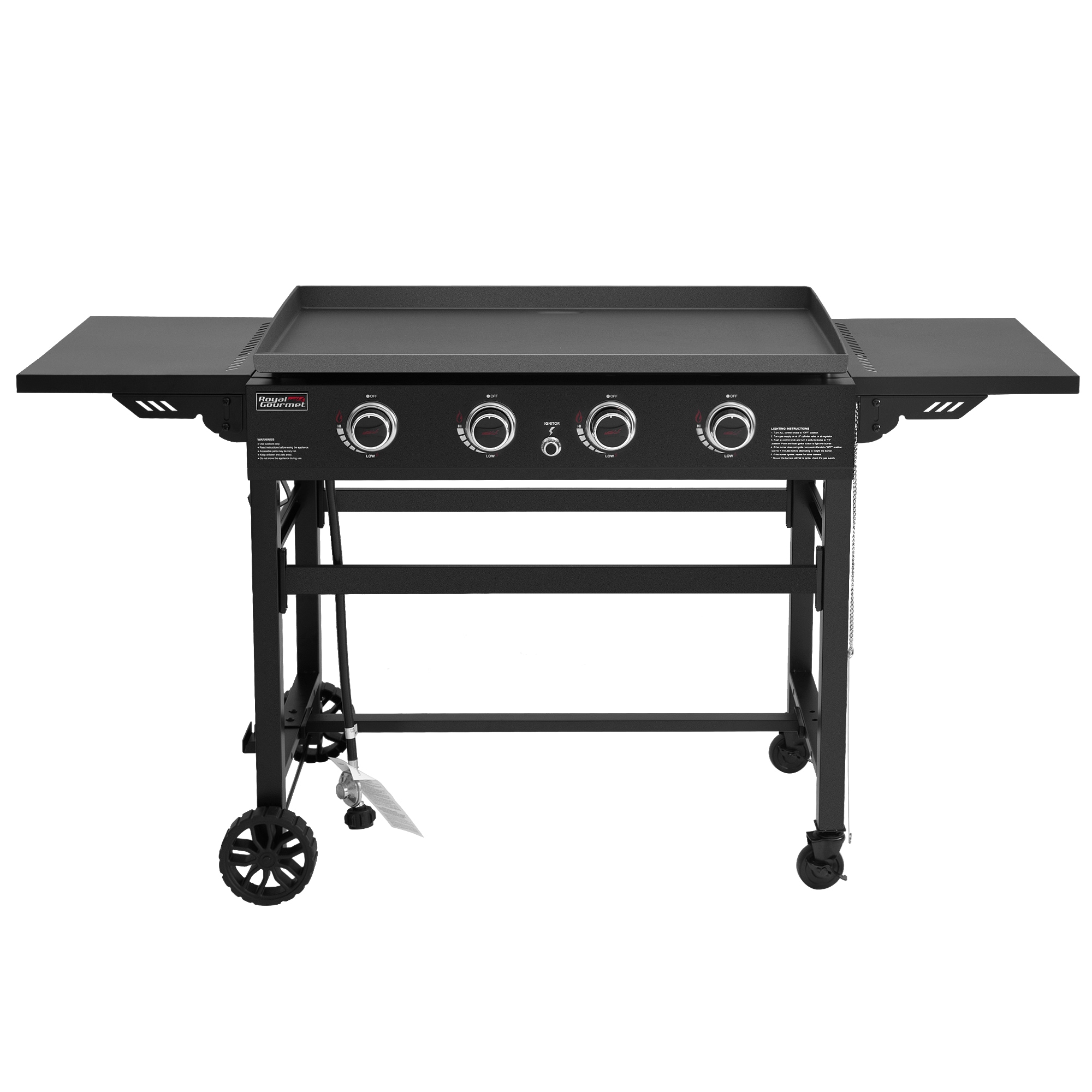 Royal Gourmet 35'' Griddle with Folding Side Shelves 4-Burner Liquid ...