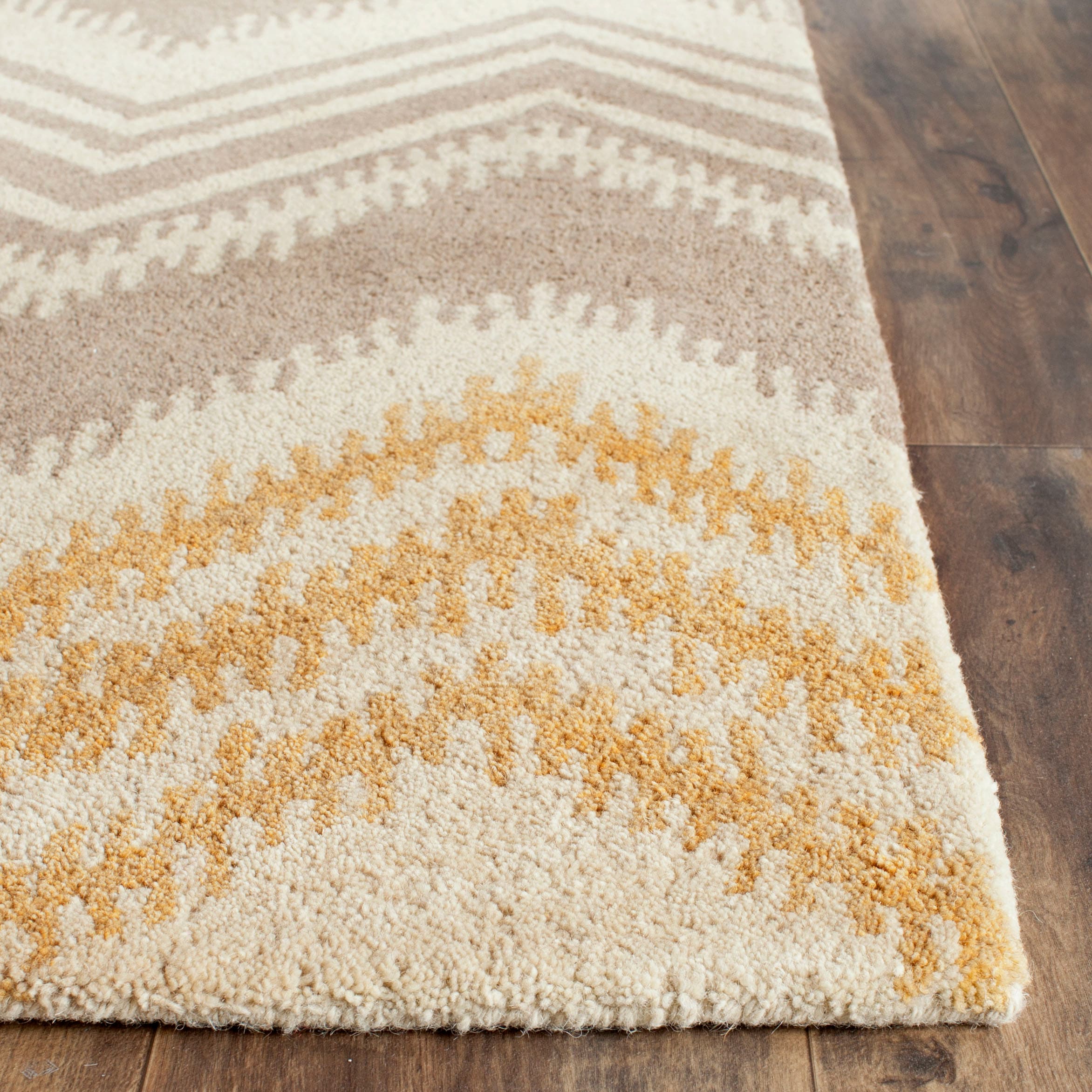 Capri Gray and Gold Hand-Tufted Wool Runner Rug