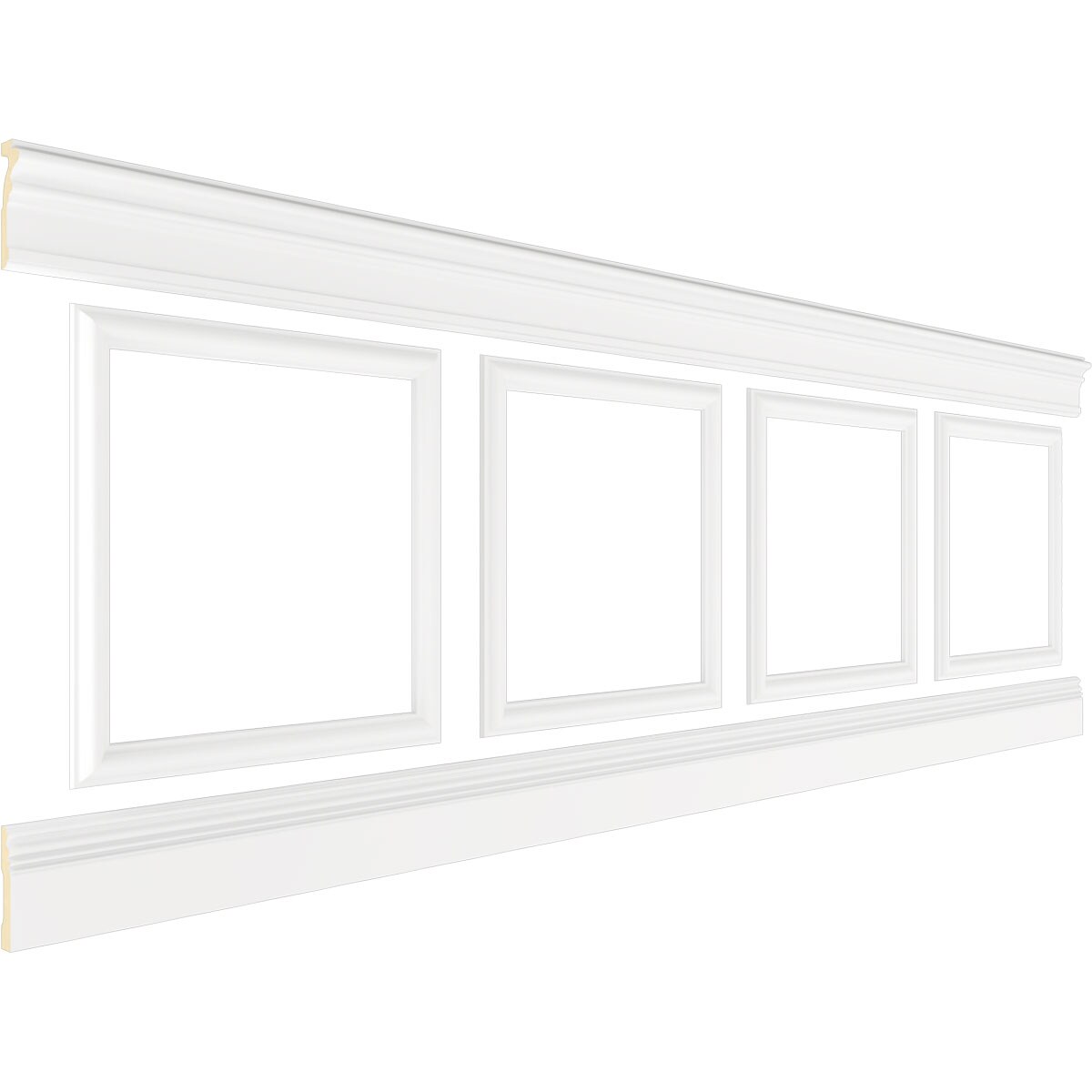 Ekena Millwork Smooth White Polyurethane Wainscot Wall Panel 6 Pack