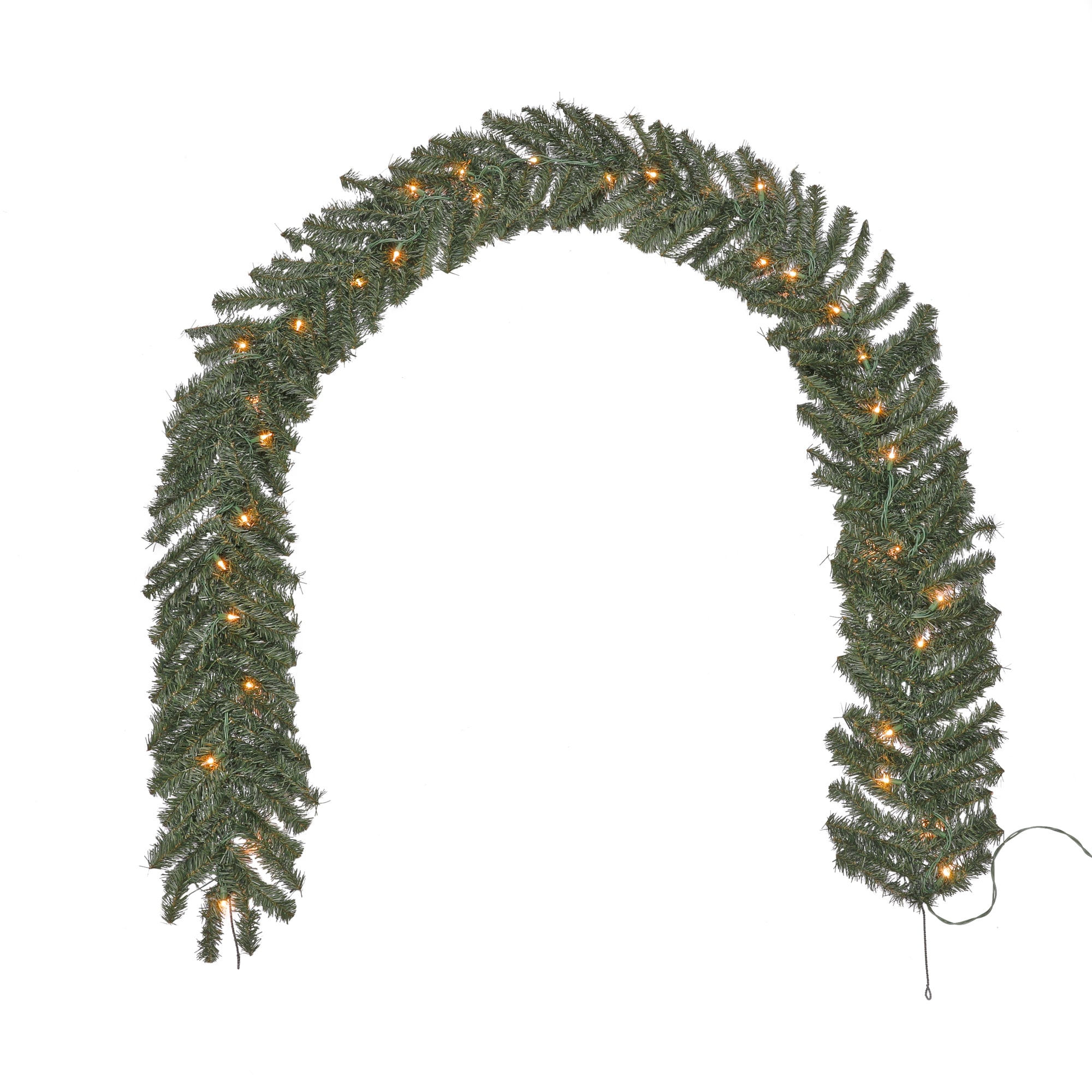 Holiday Living Indoor Or Outdoor Pre Lit Electrical Outlet 9 Ft Ellston Pine Garland With White 