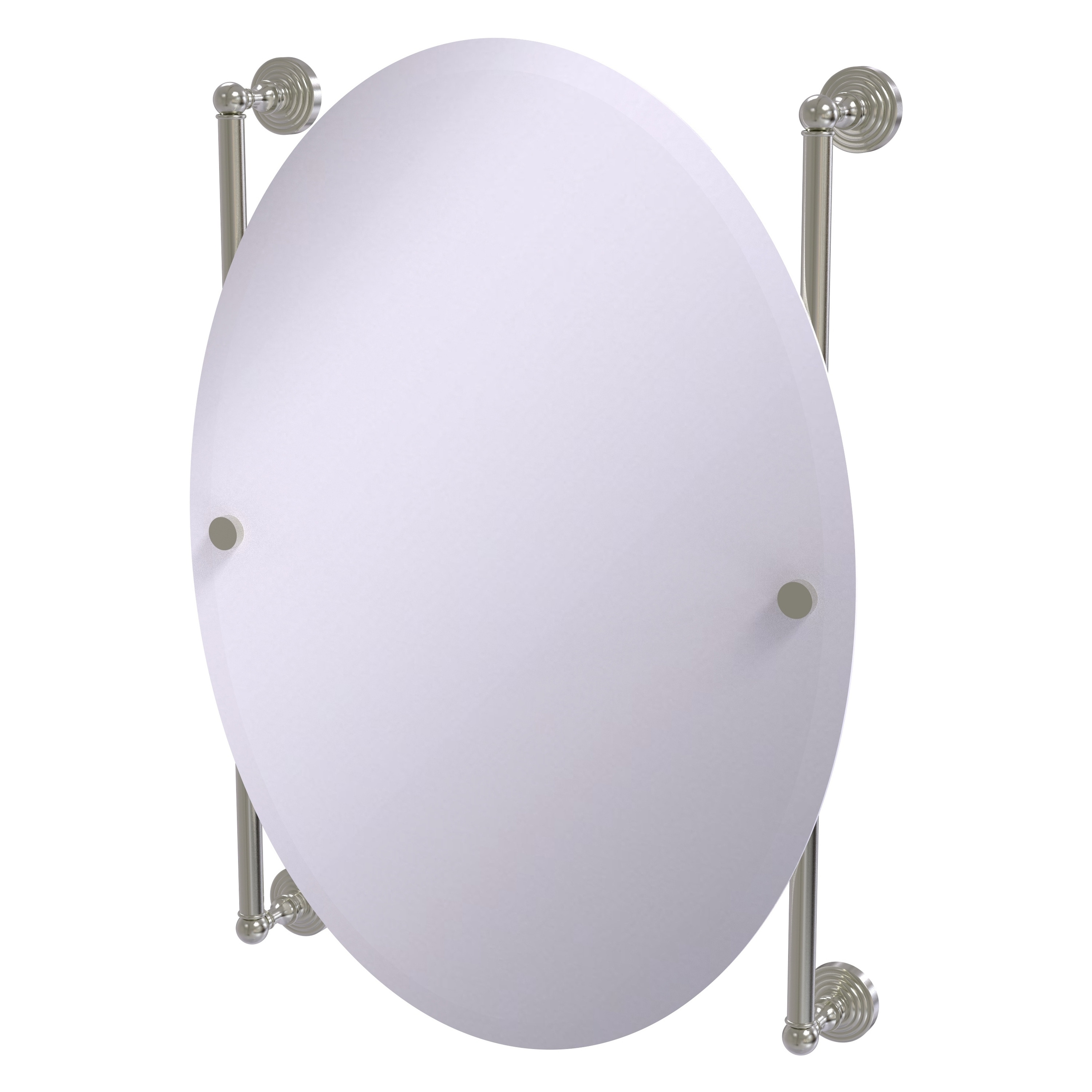 Allied Brass WP-27-91-SN Waverly Place 21-Inches x 29-Inches Beveled Frameless Oval Bathroom Vanity Mirror ( Satin Nickel )