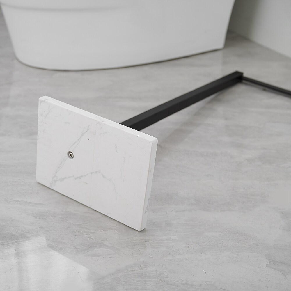 Matte Black Freestanding Toilet Paper Holder with Marble Base