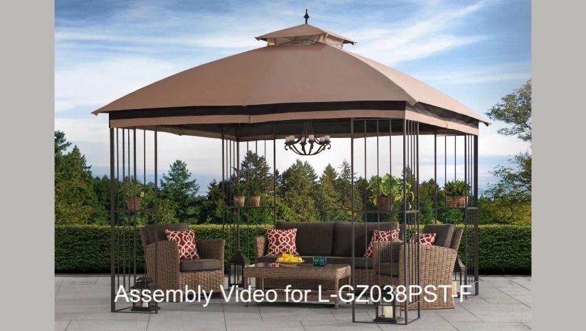 Garden Treasures 10.83-ft x 10.83-ft Square Brown Metal