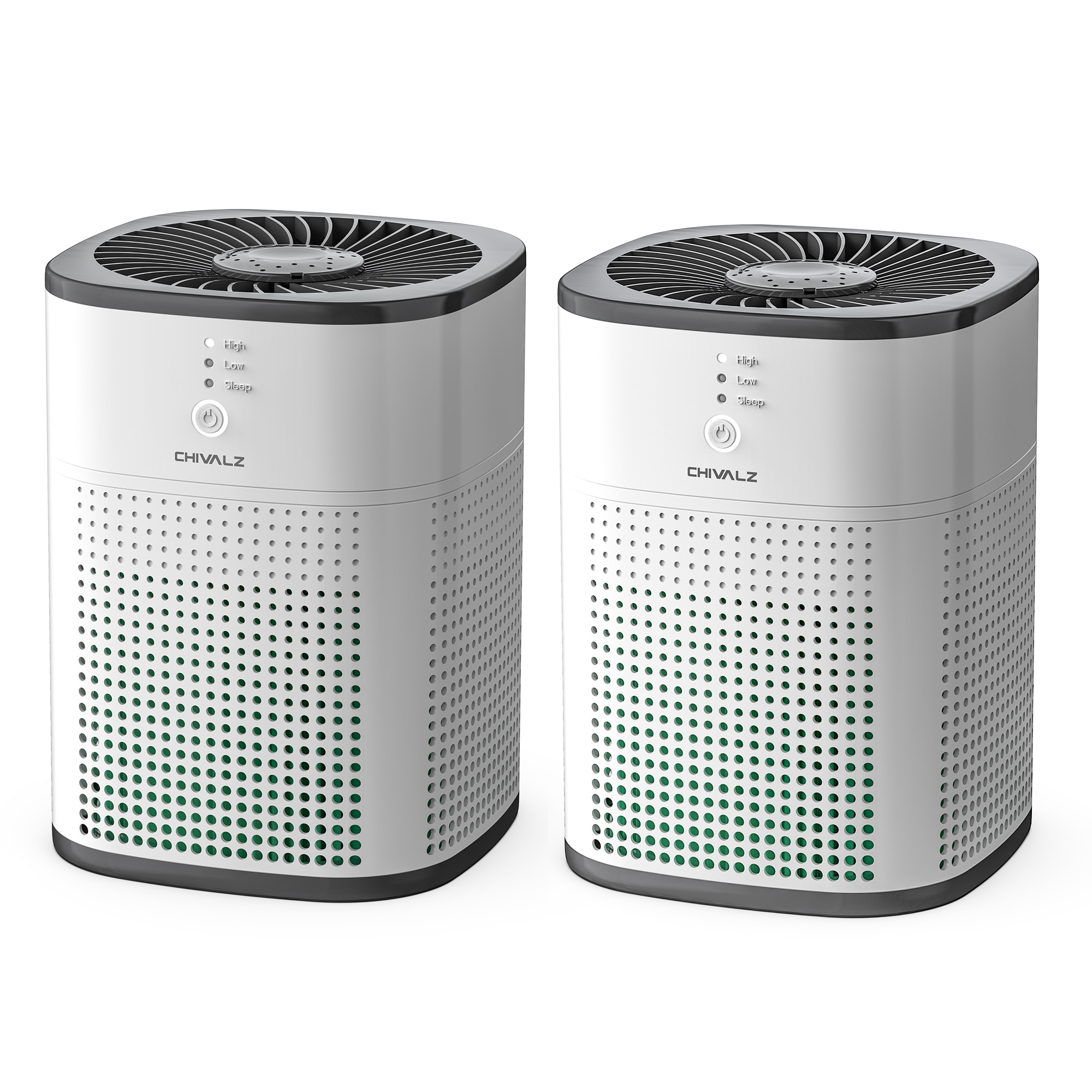 CHIVALZ LSUSCV18002PBKWH 3 -Speed BlackWhite HEPA Air Purifier (Covers: 376-sq ft )