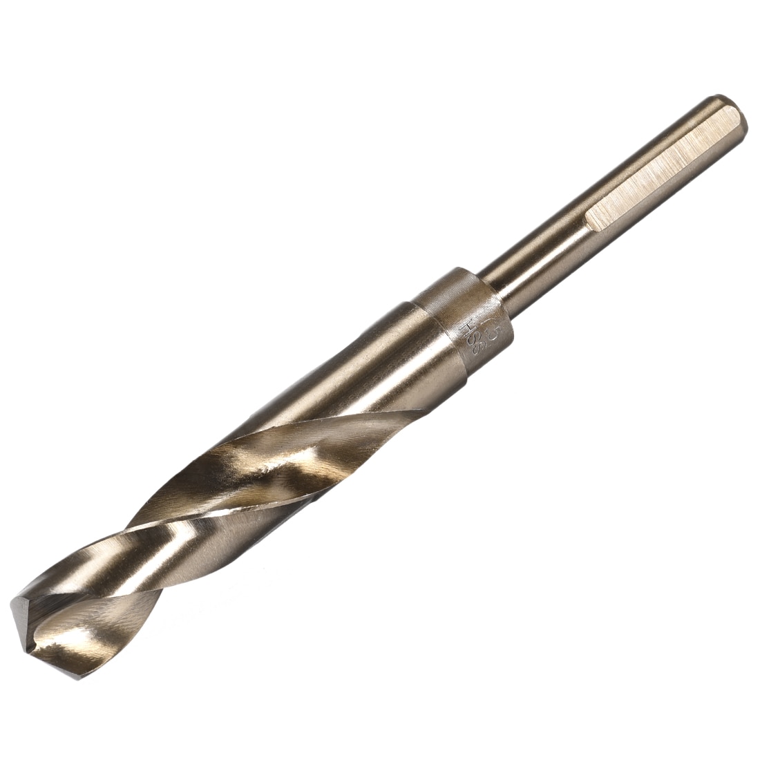 Unique Bargains Reduced Shank Twist Drill Bits 17.5mm Black Nitride and Gold Titanium Coated High Speed Steel 6542 with 10mm Shank for Stainless Steel Alloy Metal Plastic Wood #S26031700UX4218