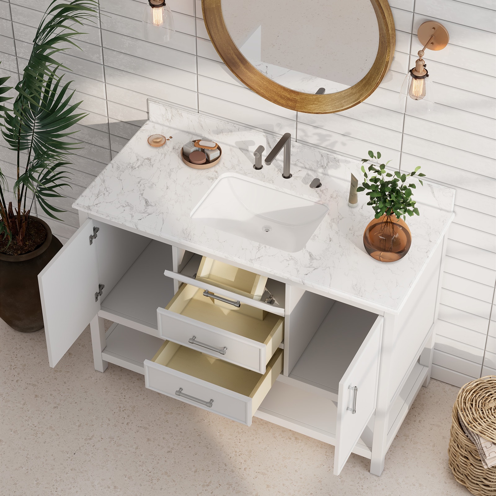 JEAREY DXRZJ-3S-BE Bath-Vanity-Combo - View #3