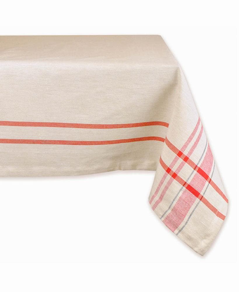 DII CAMZ33353 Red Stripes Tablecloth