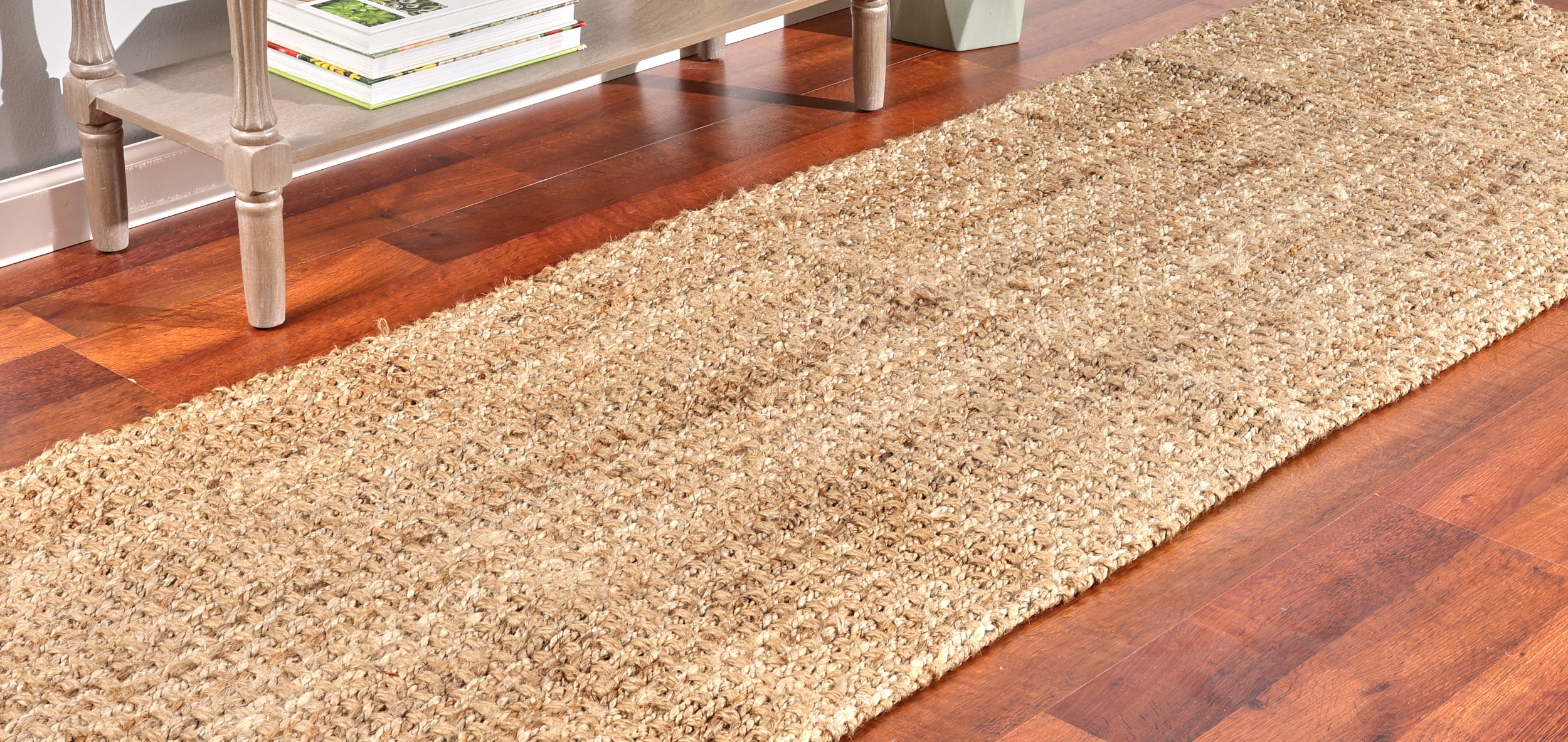 allen + roth Jute 2 X 8 (ft) Woven Jute Khaki Indoor Solid Runner Rug in  the Rugs department at