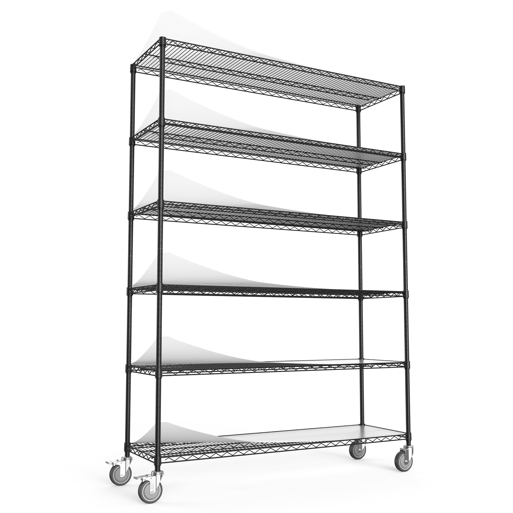 Siavonce FZ23513 N/O Steel Heavy Duty 5 -Tier Utility shelving unit ( 60-in W x 18-in D x 87.5-in H ) ( Black , ( 1000-lb lbs. Capacity Per Shelf )