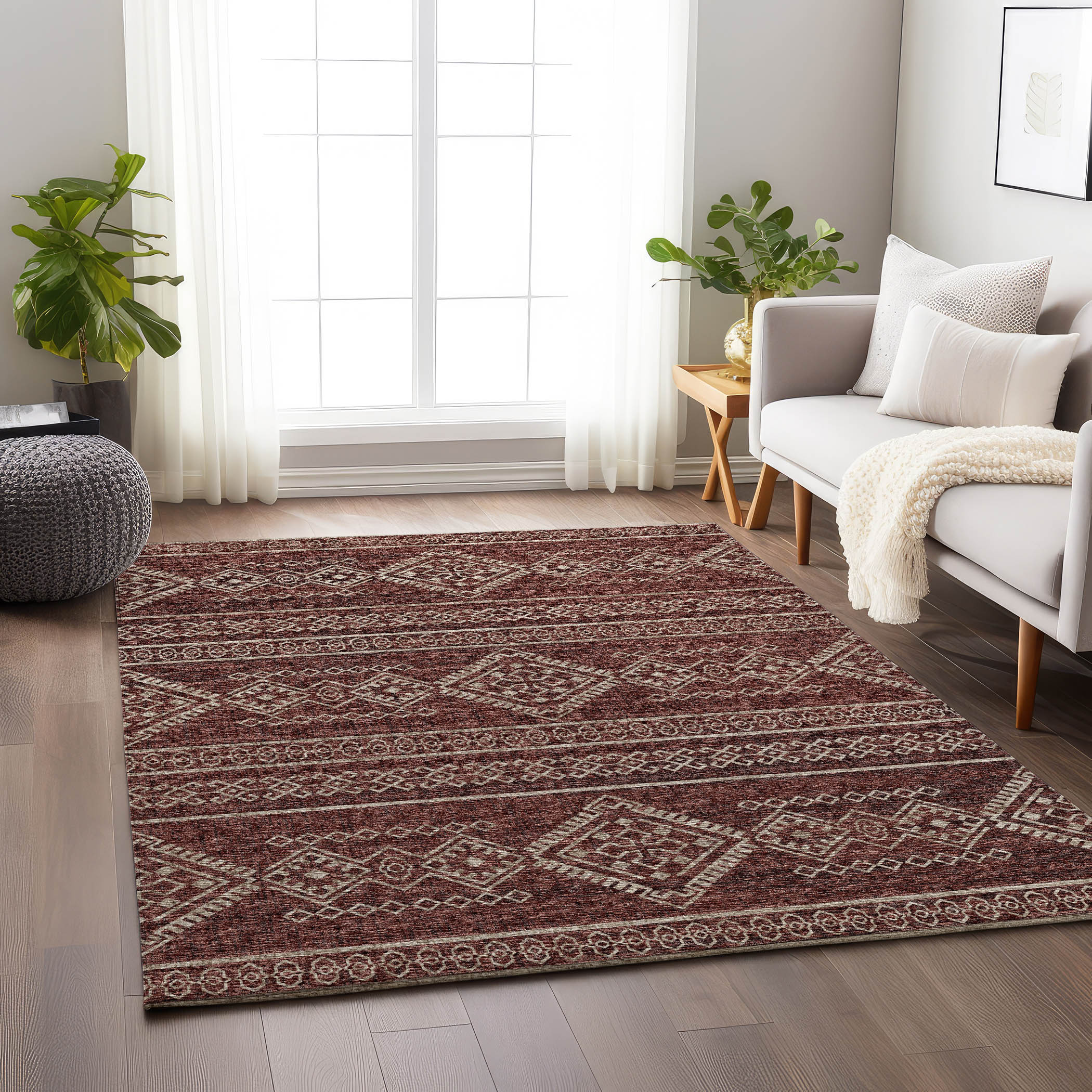 Addison Rugs AMF120CA3X5 Mayfield AMF120CA 3 x 5 (ft) Loomed Polyester Canyon Rectangular Indoor Geometric Machine washable Area rug